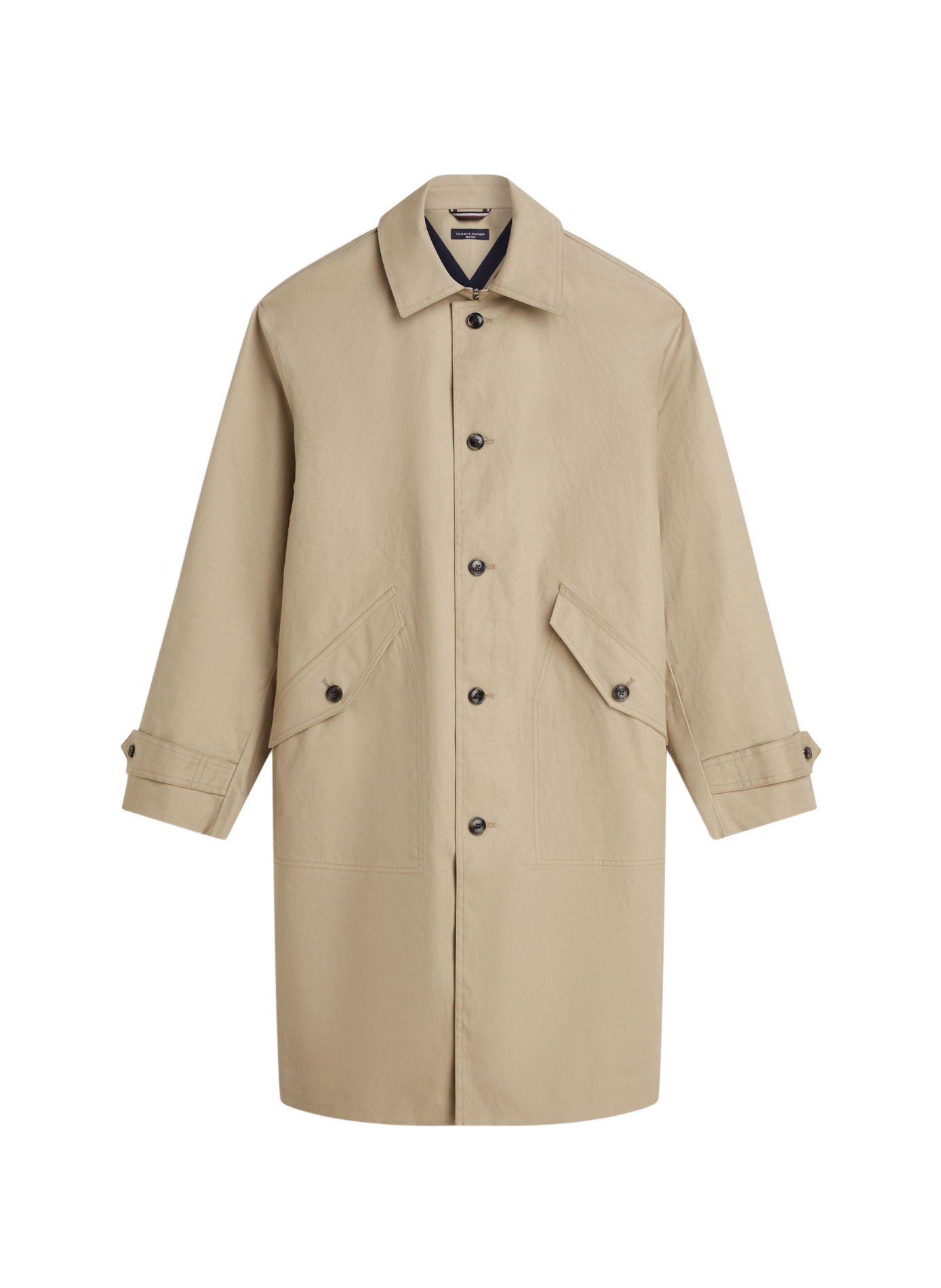 Trench droit en coton TOMMY HILFIGER Beige
