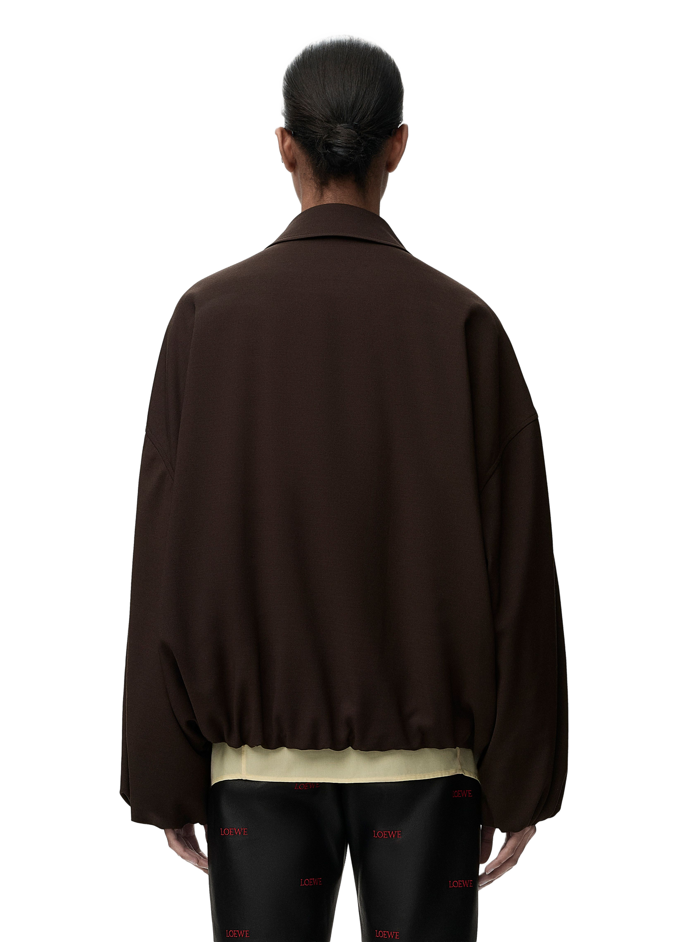 Veste ballon en mélange stretch fluide LOEWE Marron