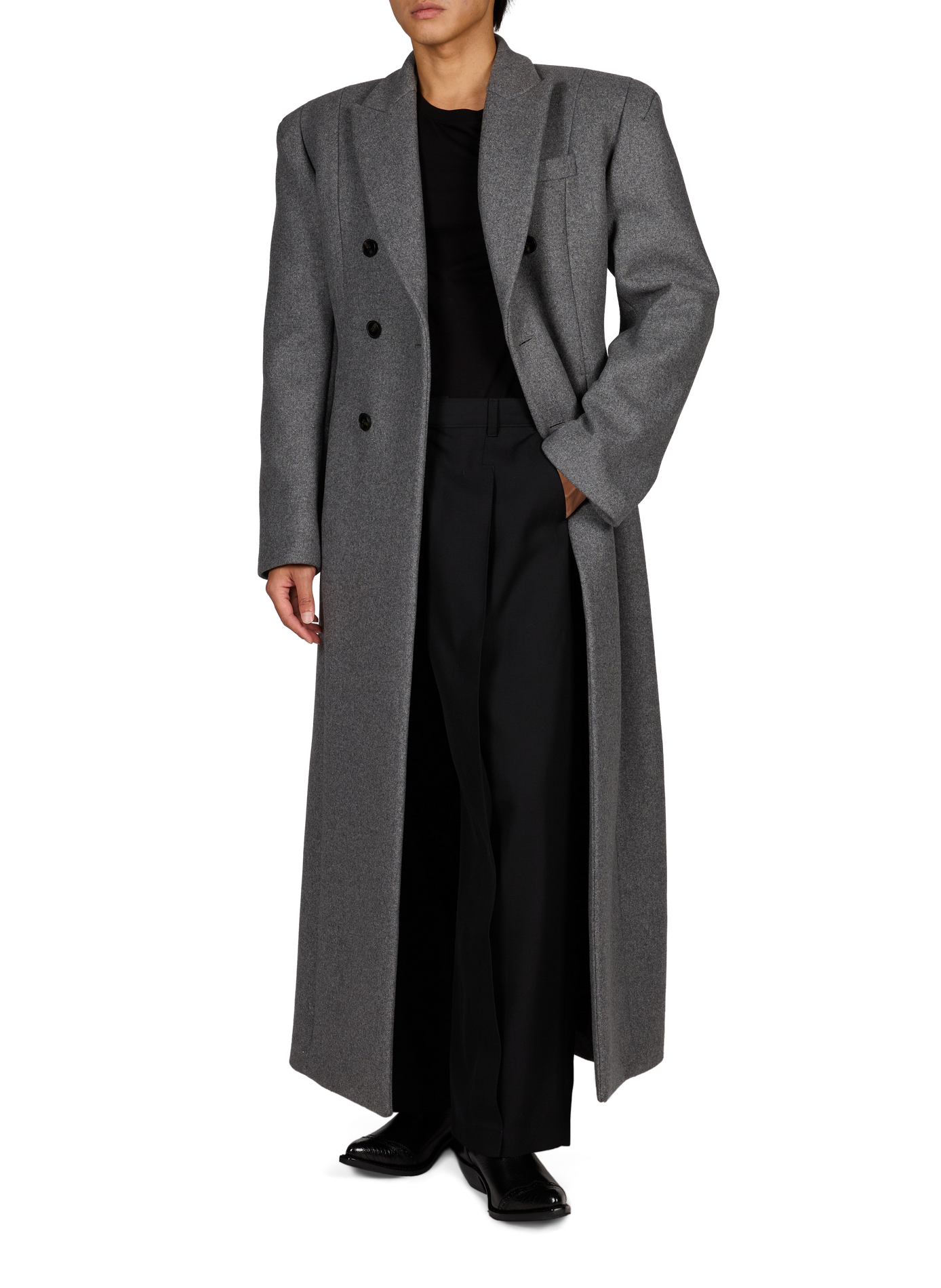 Long wool-blend coat LOUIS GABRIEL NOUCHI Grey