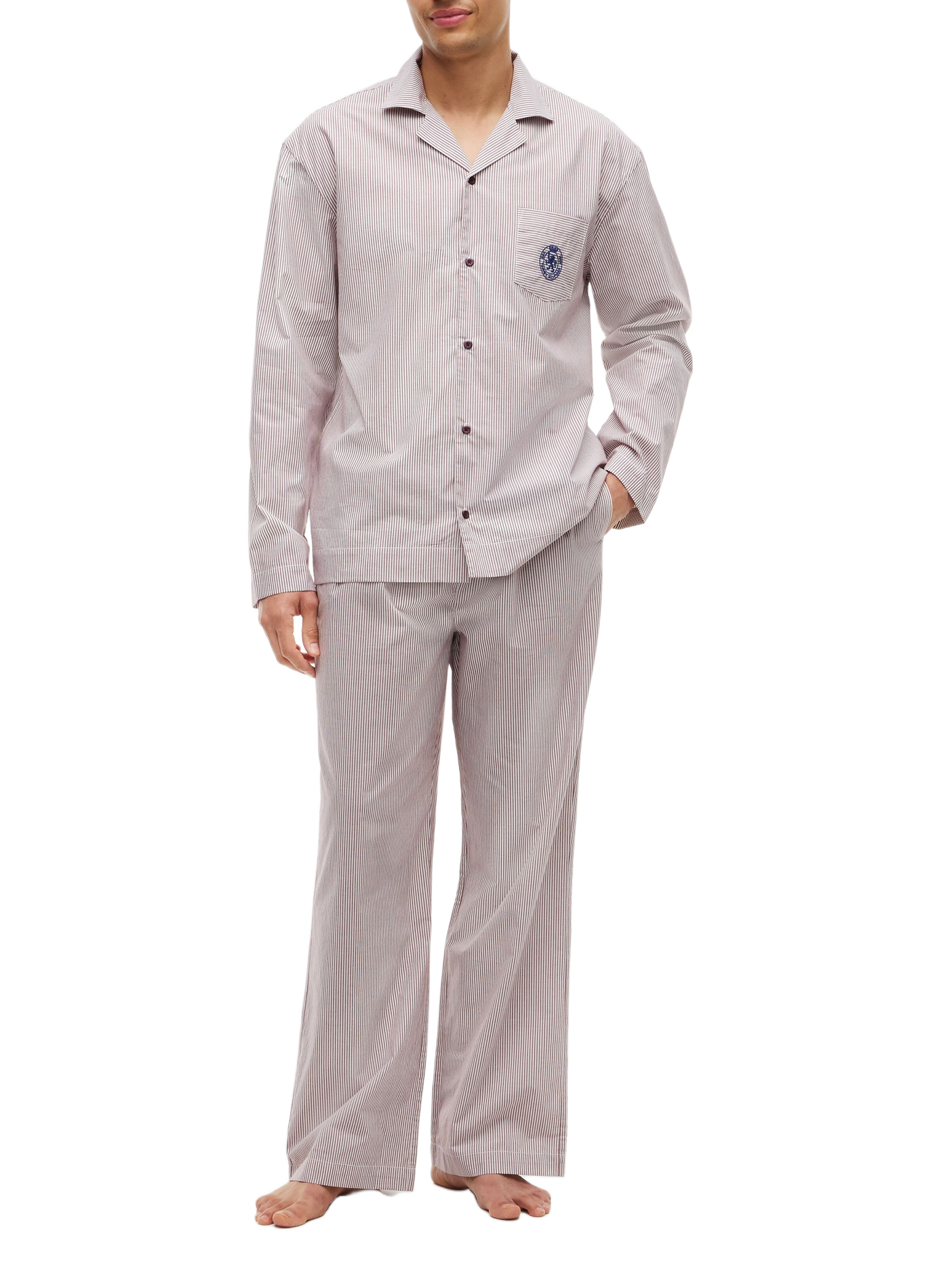 Ensemble de pyjama rayé en coton TOMMY HILFIGER Rouge
