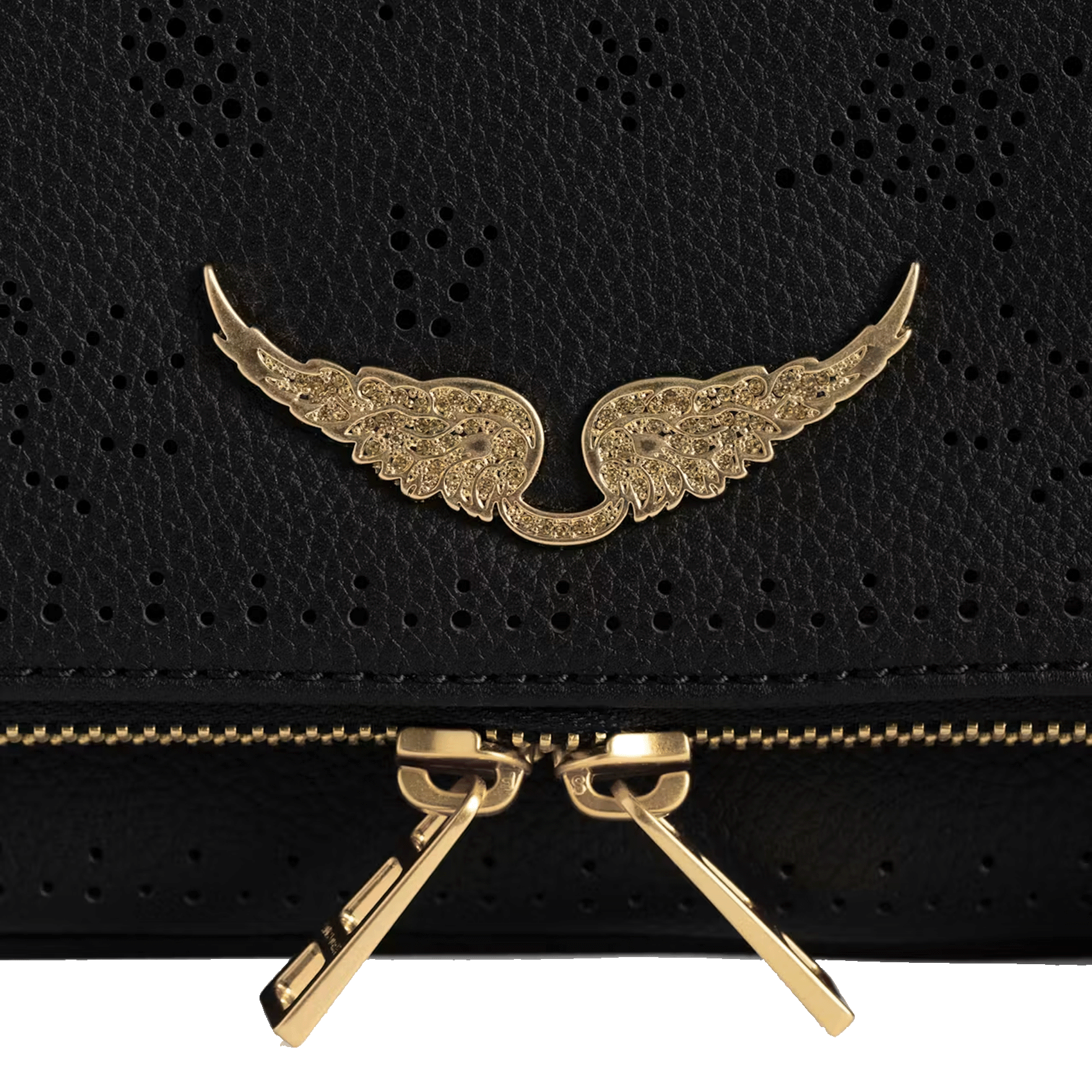 Sac bandoulière à strass en cuir rock ZADIG&VOLTAIRE Noir