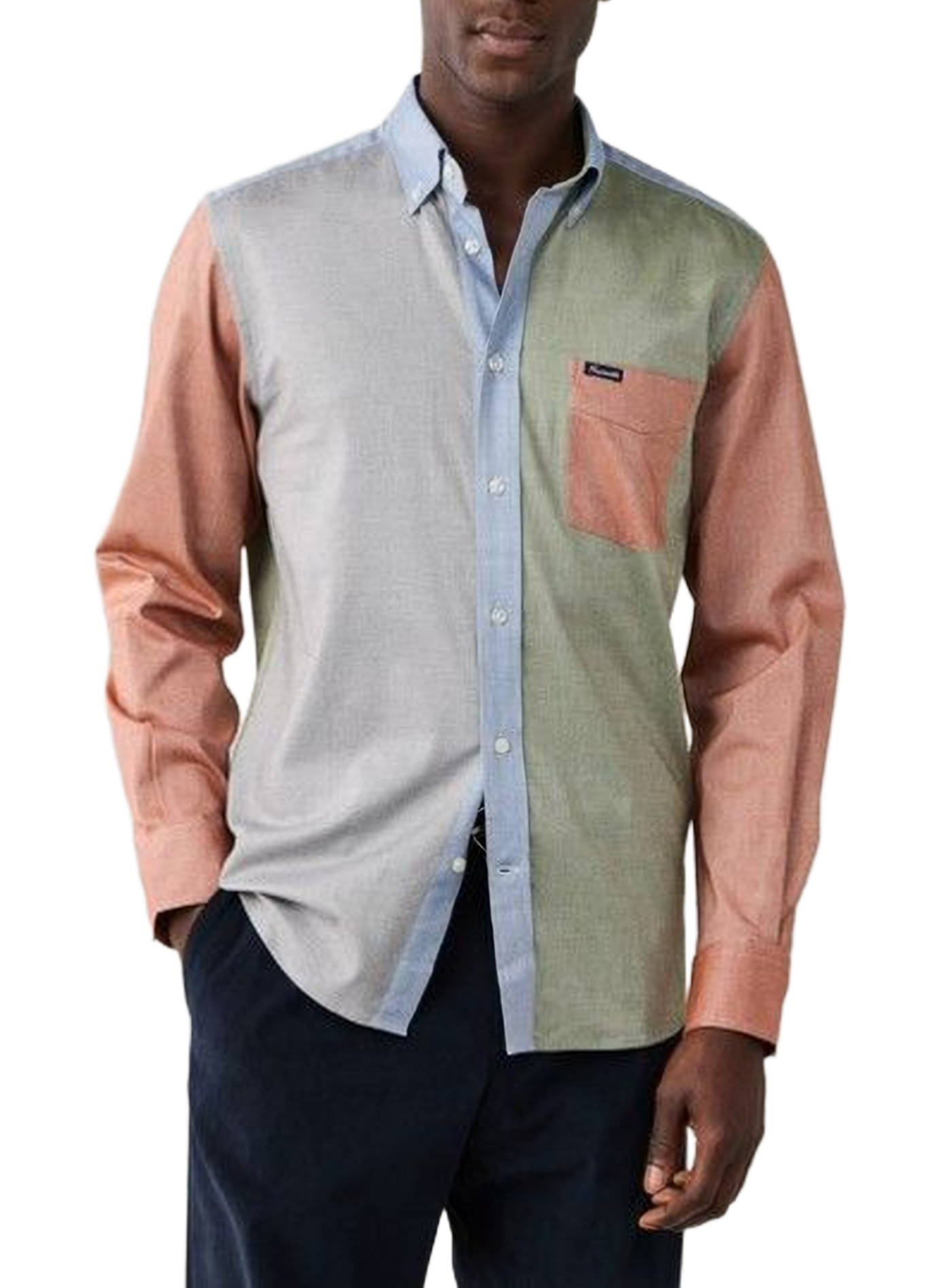 Chemise col classique manches contrastantes en coton FACONNABLE Beige
