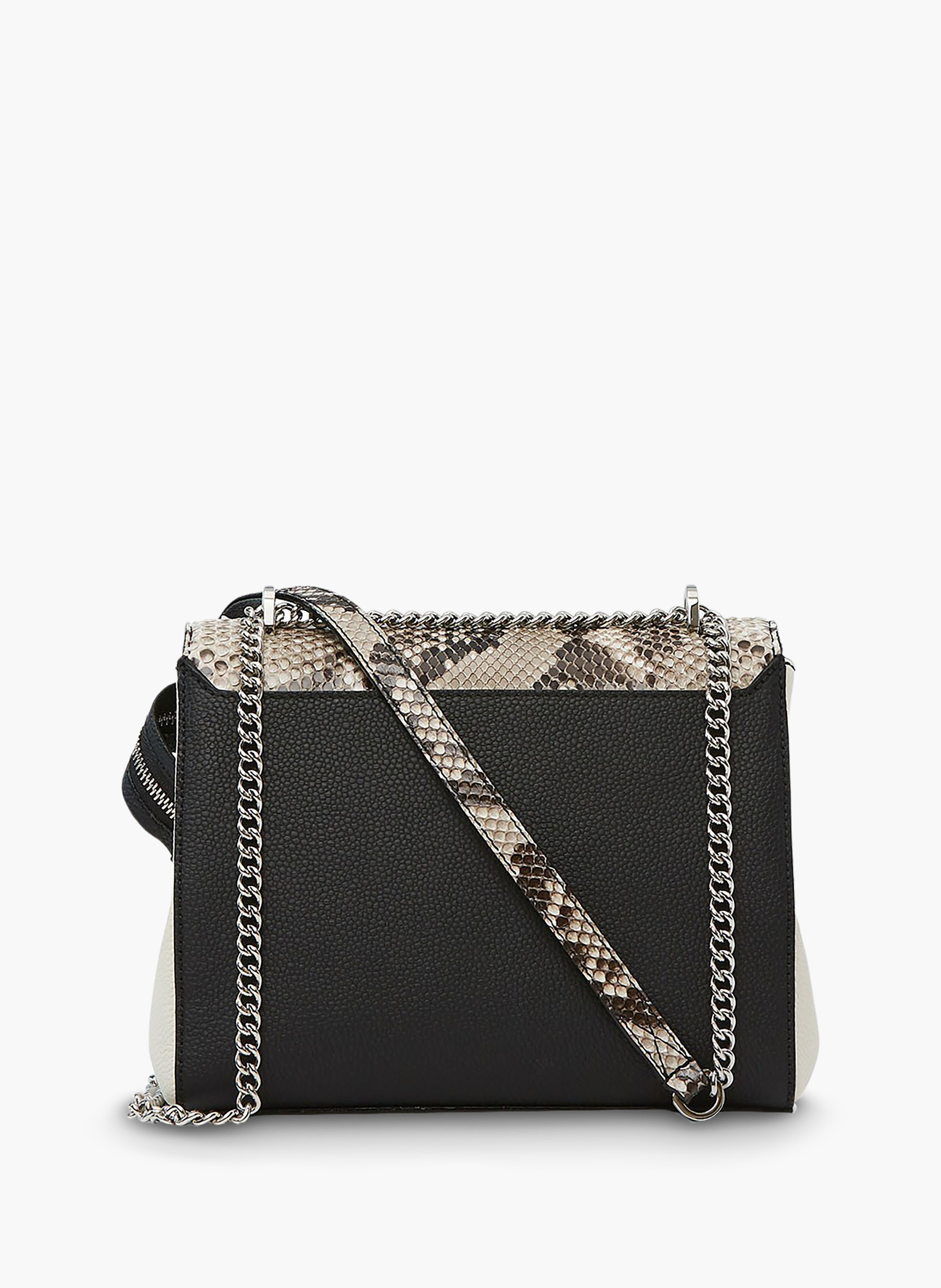 Sac rabat ninon de lancel en cuir de vachette graine & python LANCEL Gris