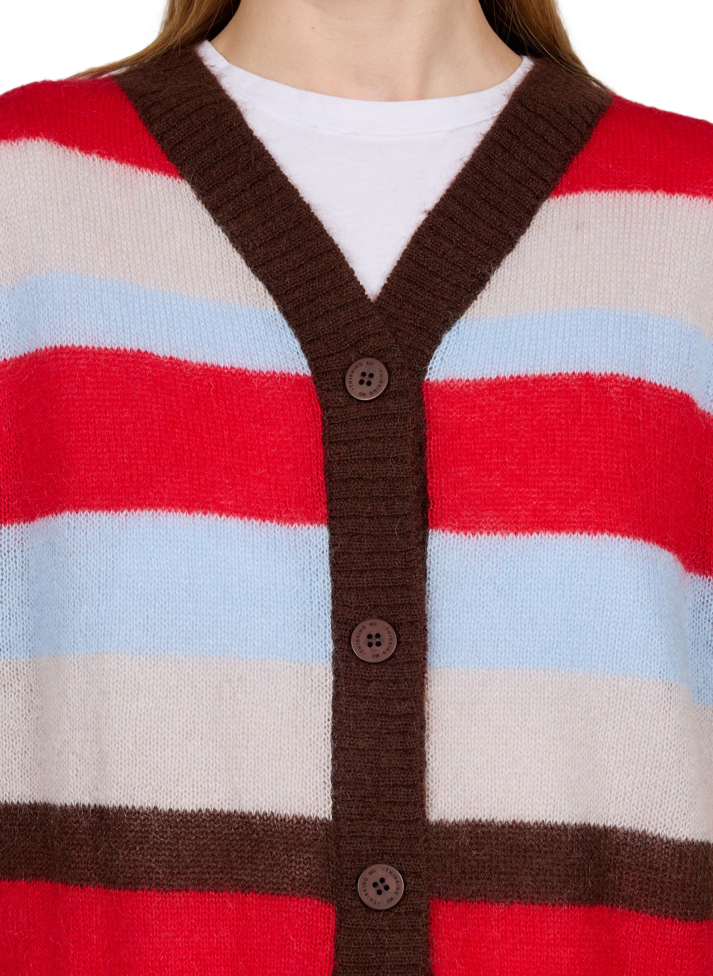 FADWA oversized wool-blend cardigan THINKING MU Multicolour