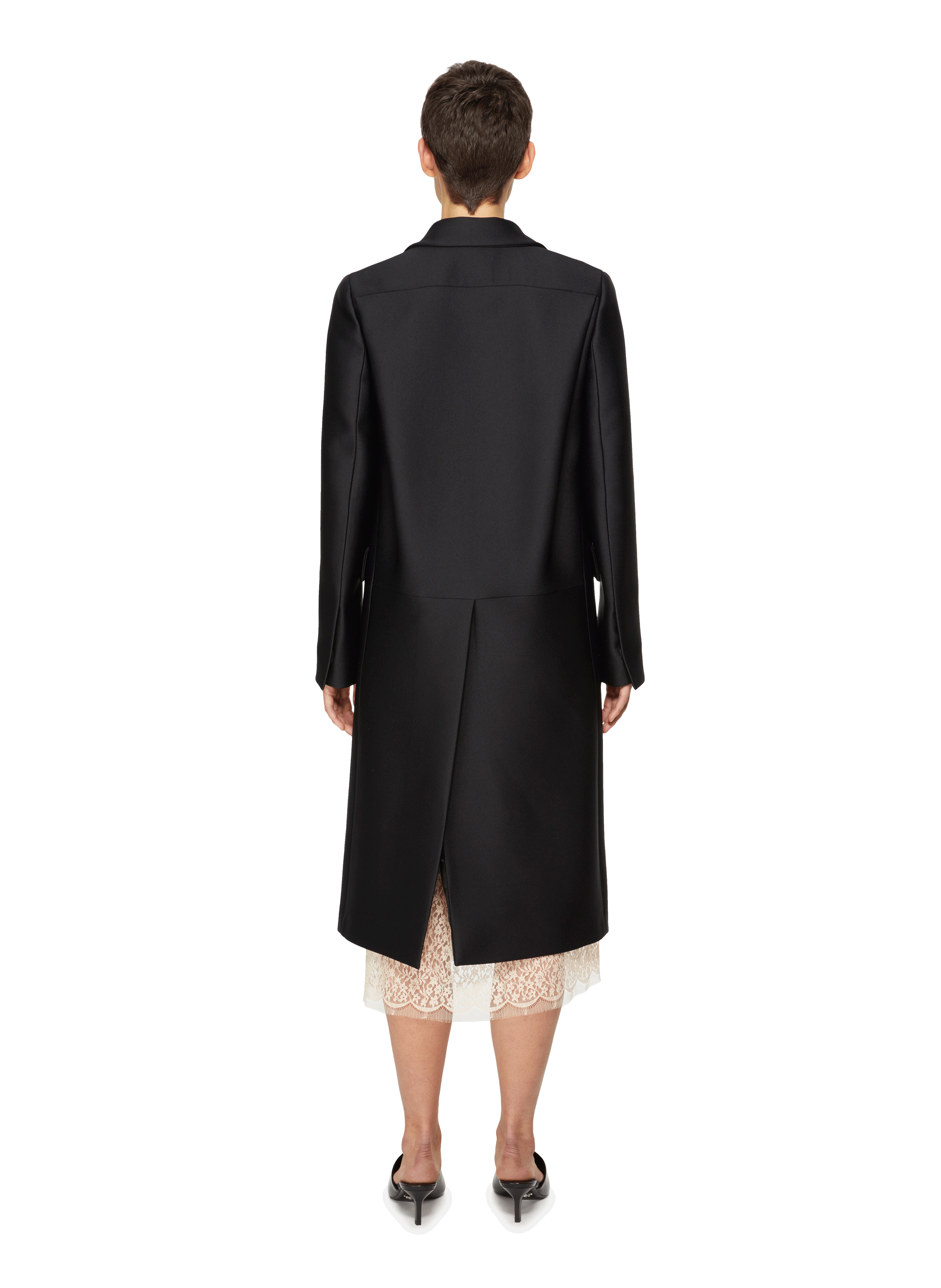 Straight coat PRADA Black