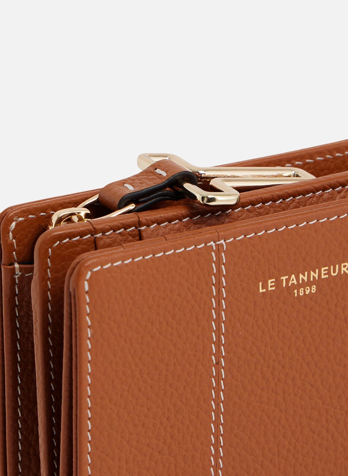 Petit portefeuille juliette en cuir grainé LE TANNEUR Marron