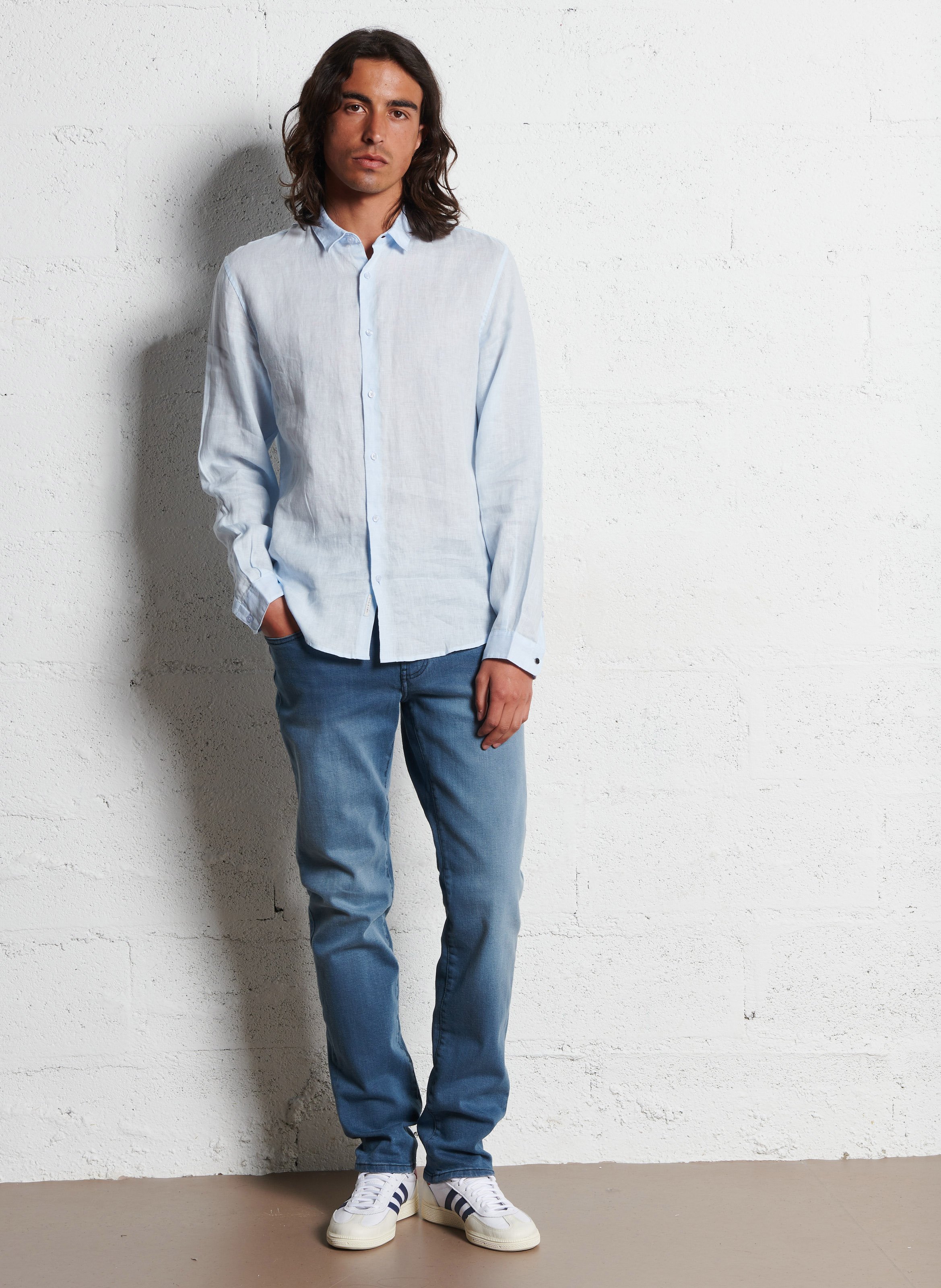 Jean slim en coton mélangé bruce IKKS Bleu