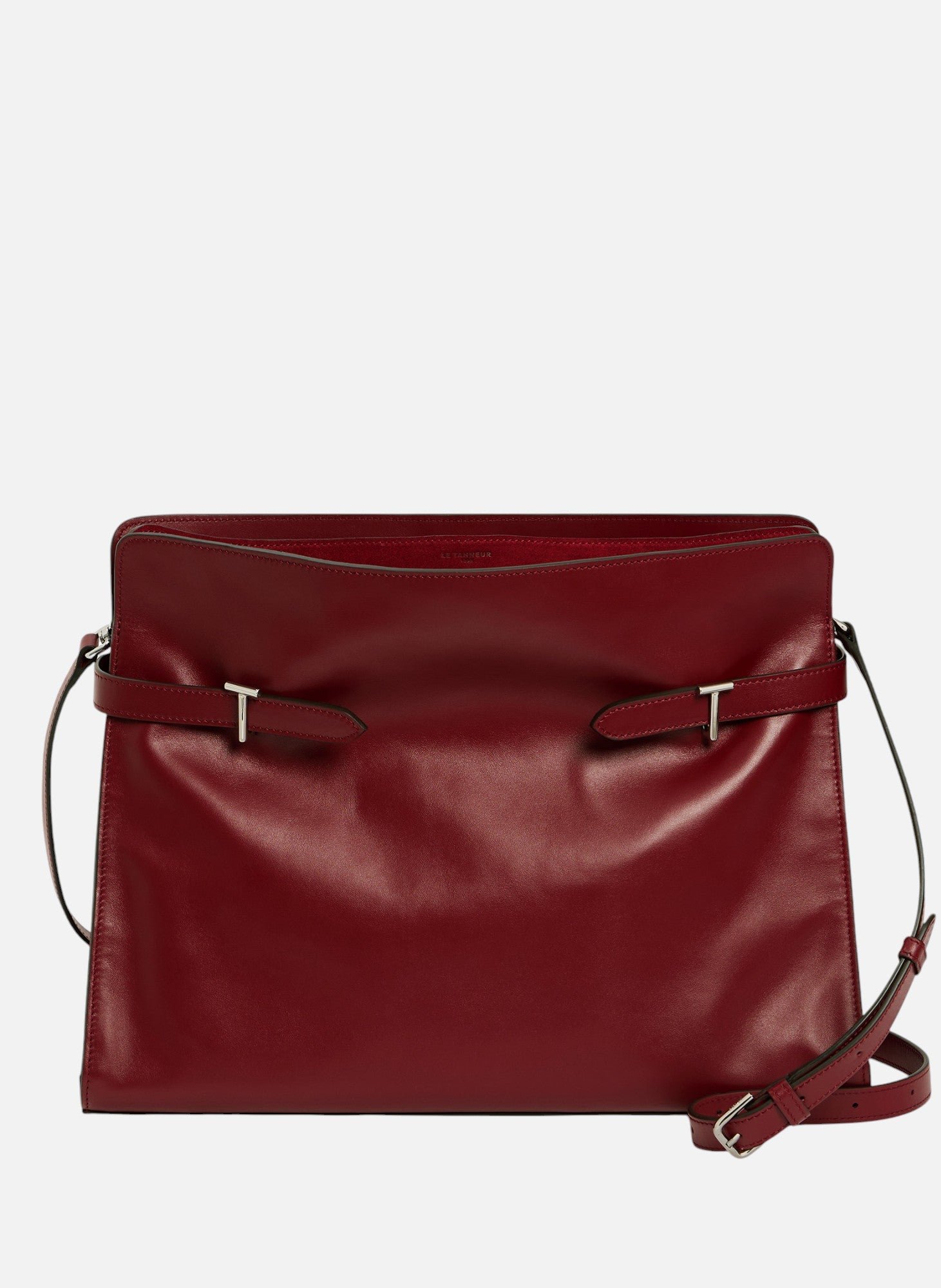 Sac porté épaule modèle maxi emie en cuir lisse et nubuck LE TANNEUR Rouge