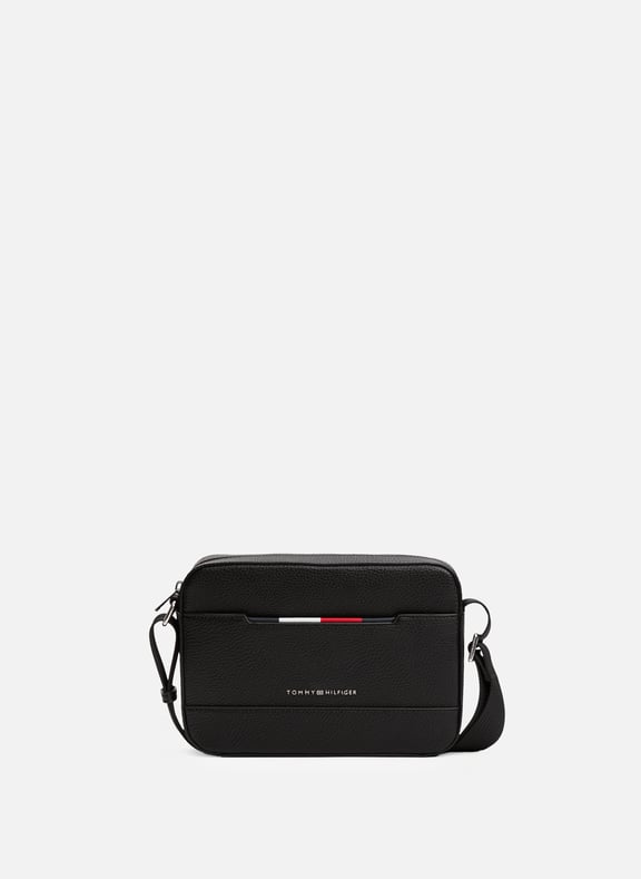 Grained effect shoulder bag Black by TOMMY HILFIGER TOMMY HILFIGER Grained effect shoulder bag Black