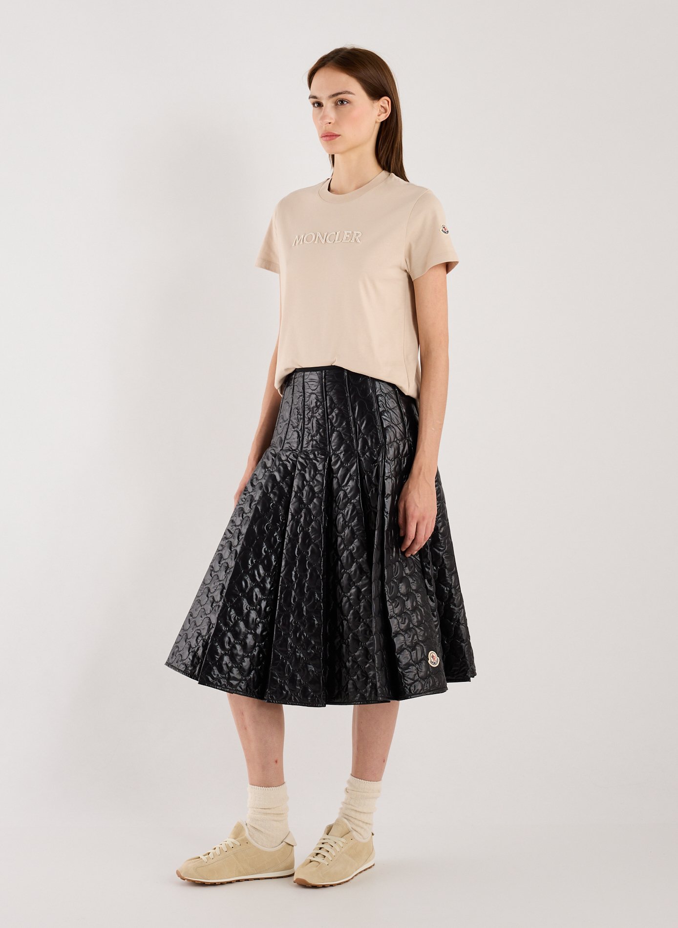 Cotton Logo T-shirt MONCLER Beige