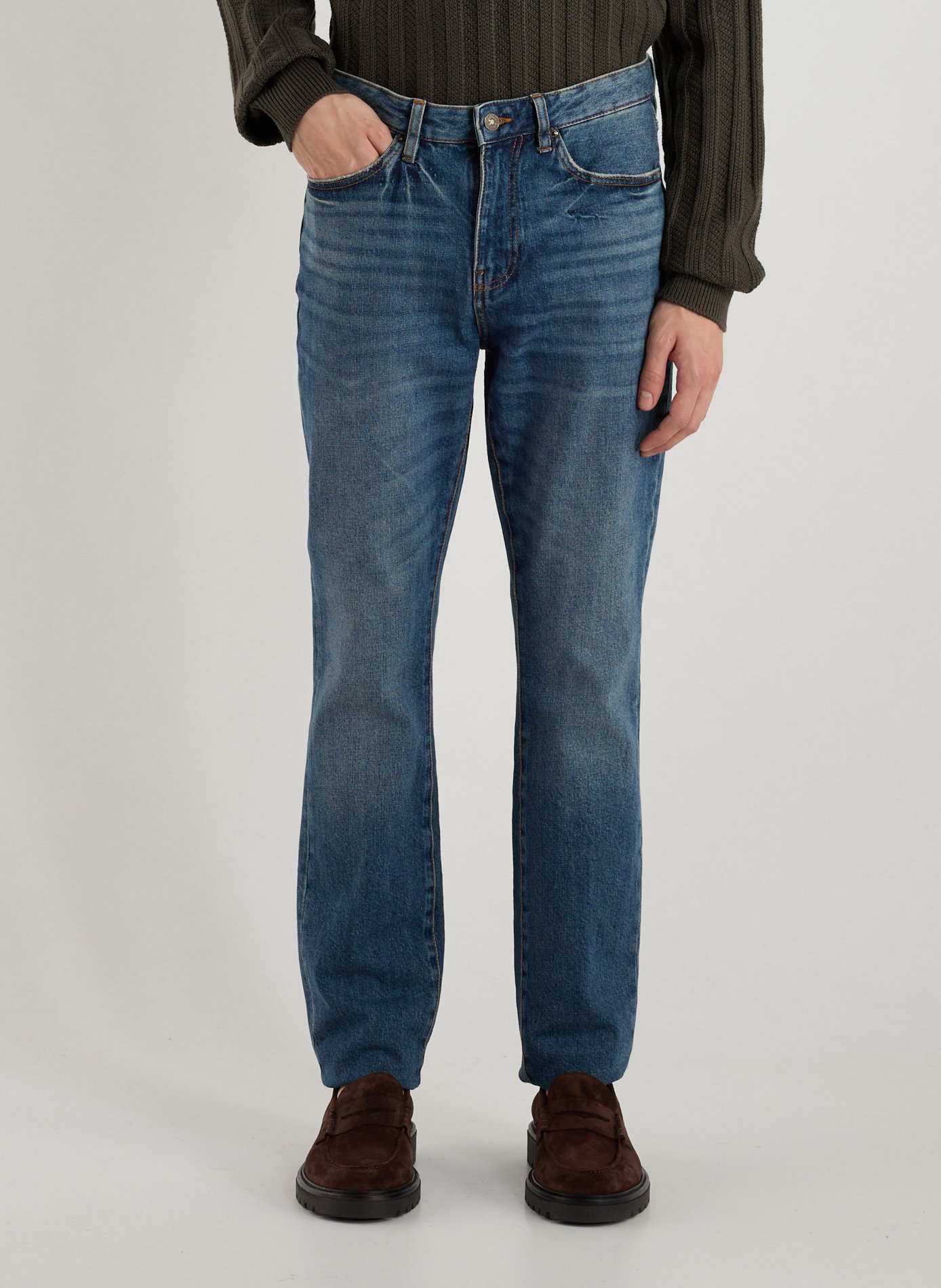 ARMANI EXCHANGE Slim-fit cotton-blend jeans Blue