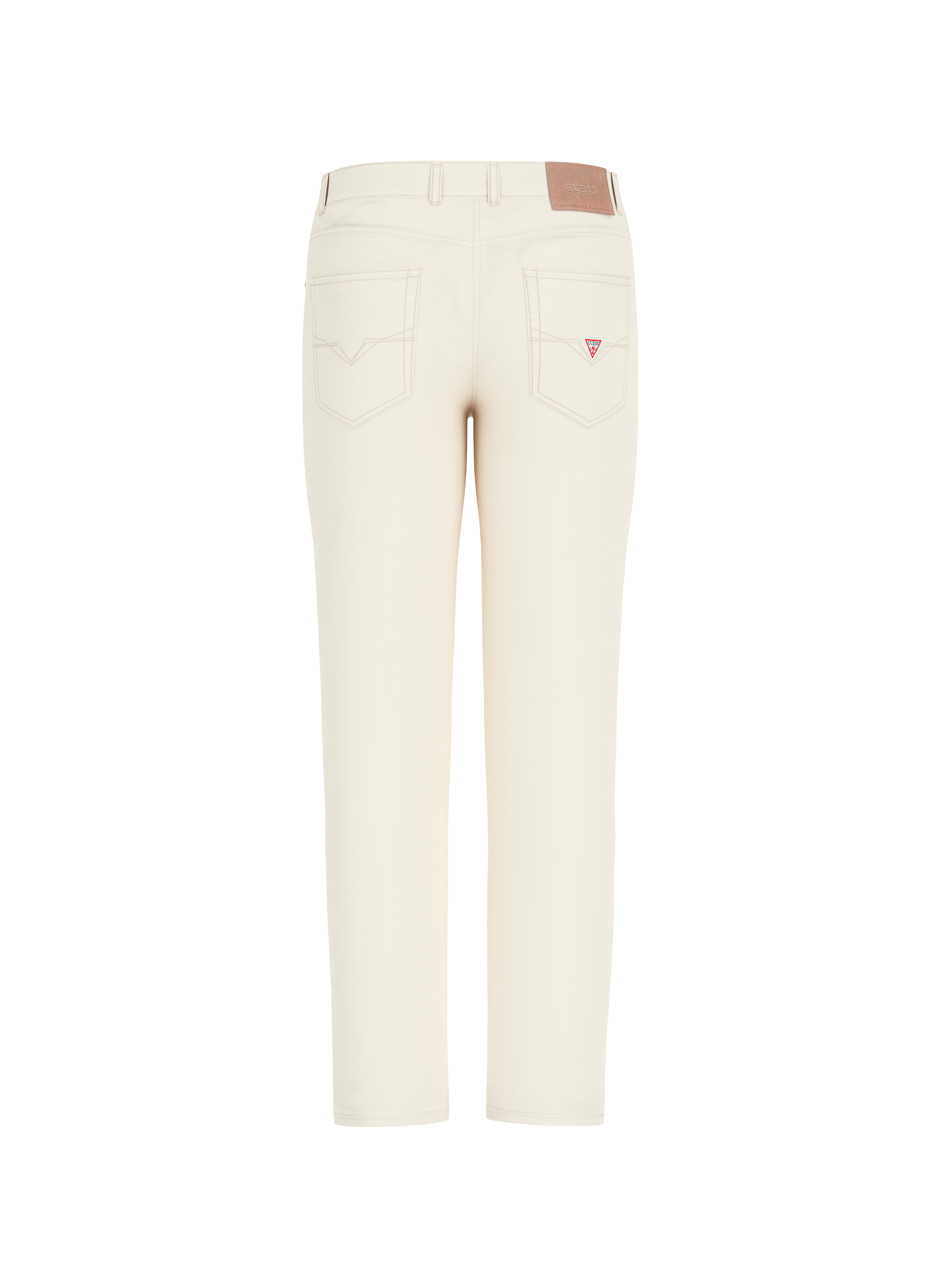 Pantalon coupe droite en coton mélangé GUESS Beige