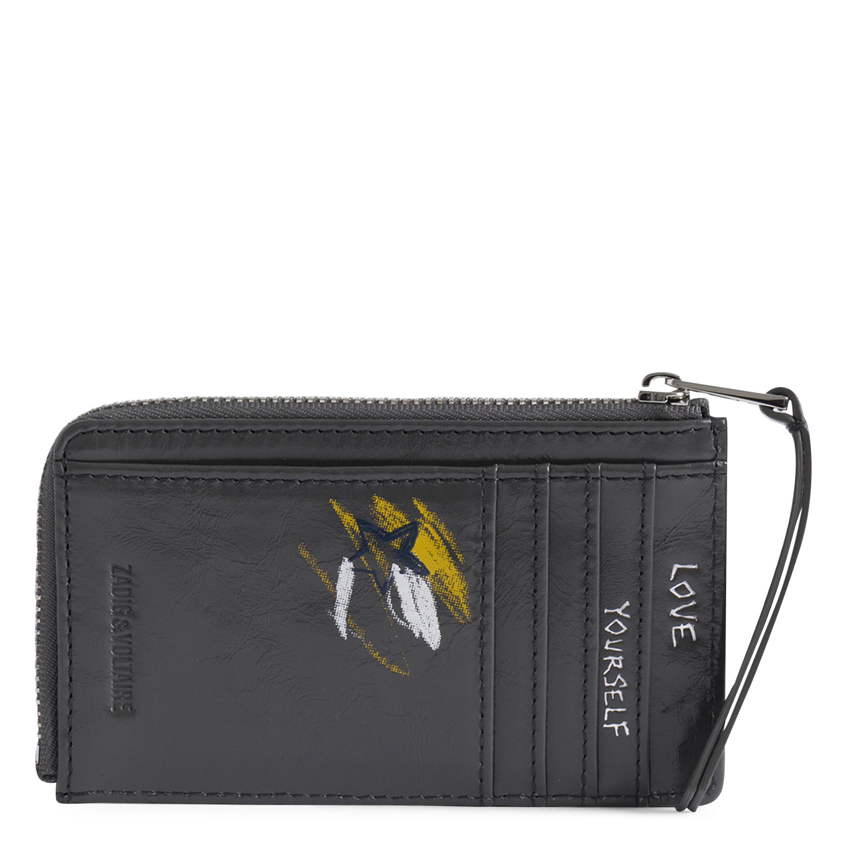 Porte-cartes en cuir imprimé zv card ZADIG&VOLTAIRE Gris