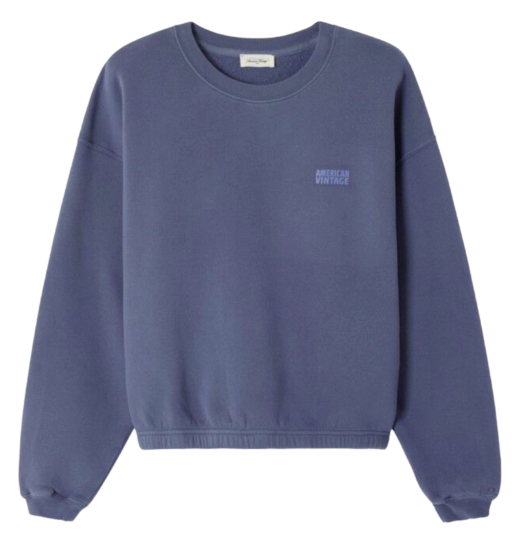 Sweat court col rond en coton mélangé izubird AMERICAN VINTAGE Bleu