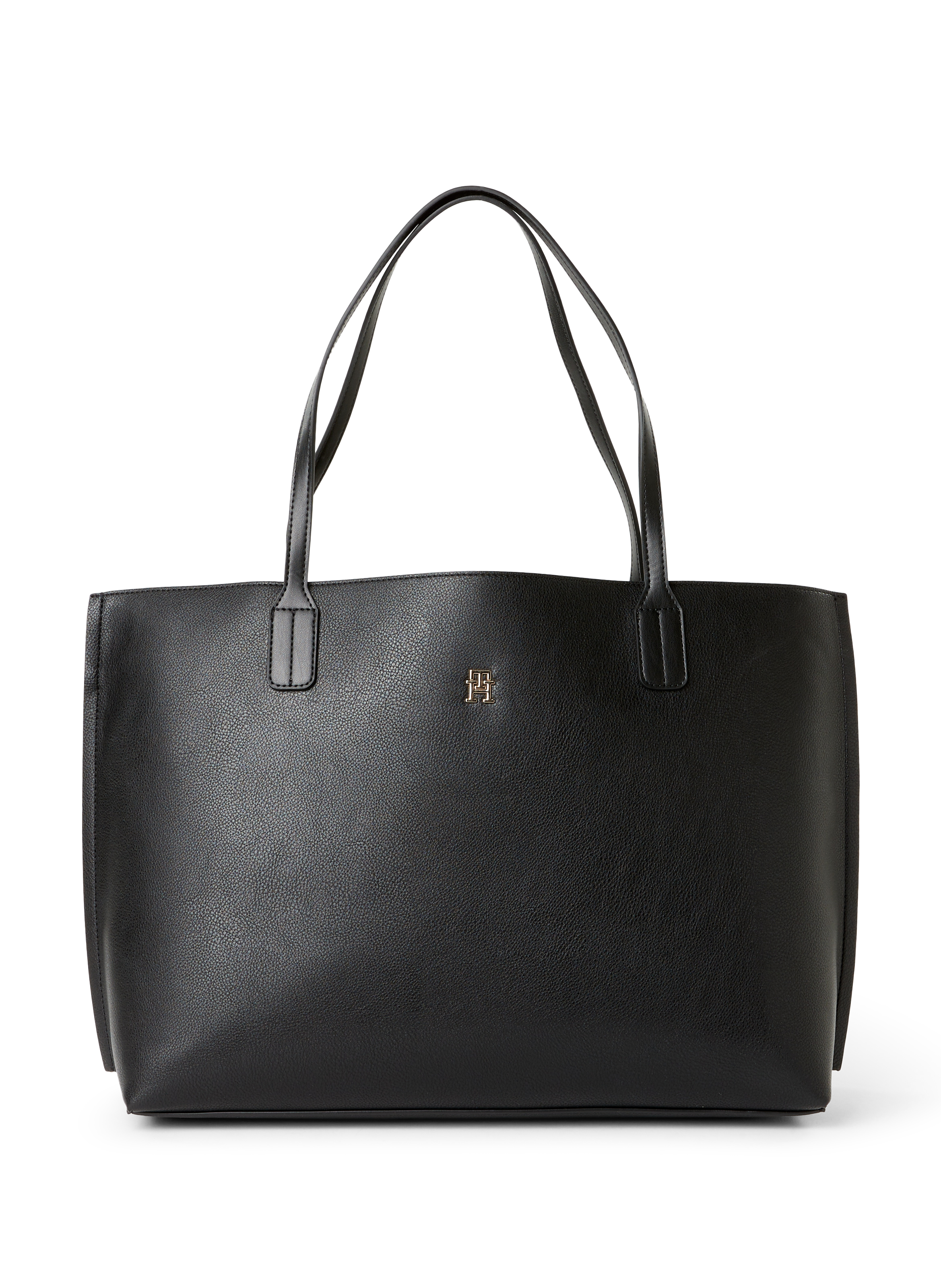 Tote bag with monogram plate TH TOMMY HILFIGER Black