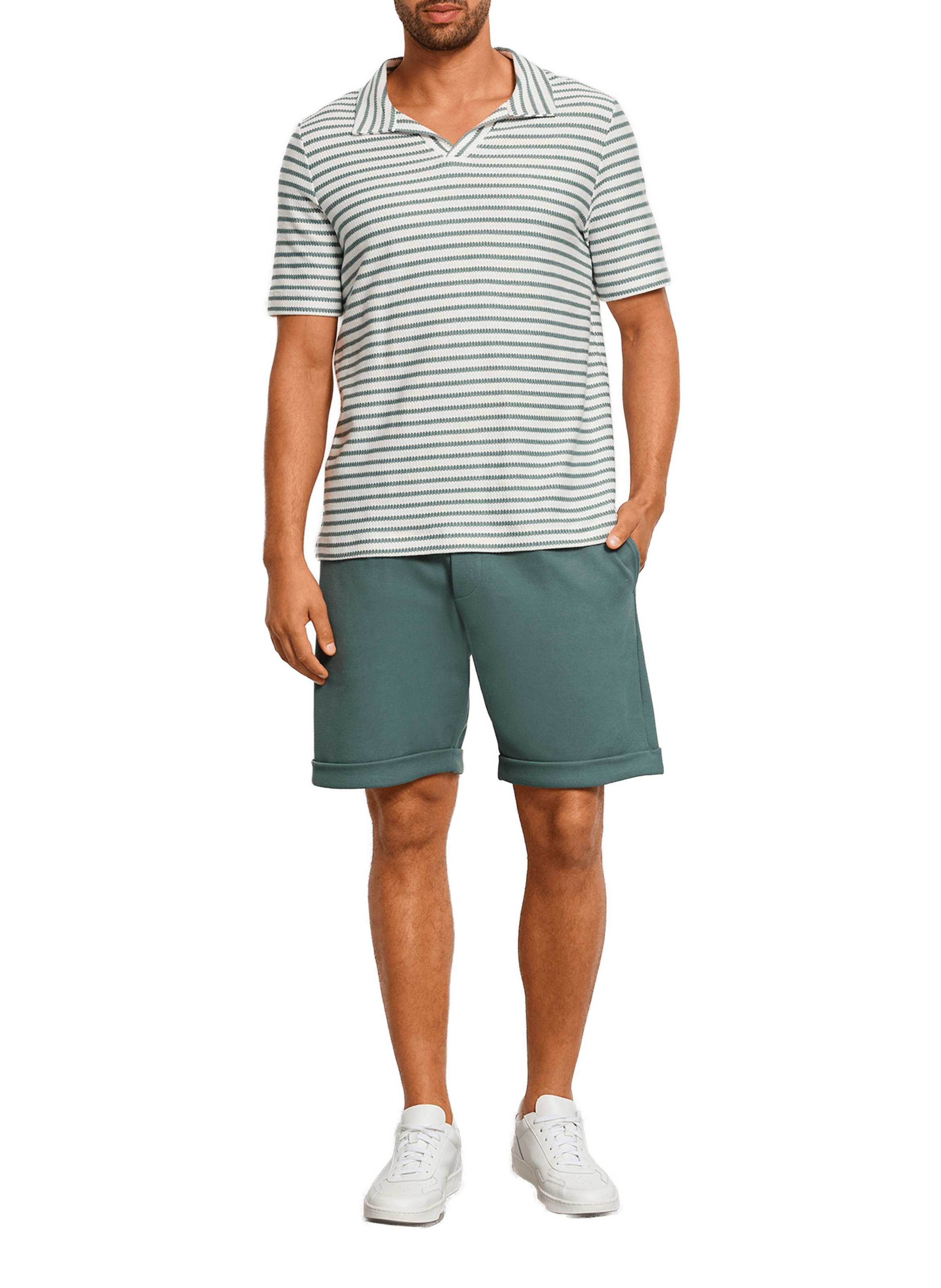 T-shirt Travel à rayures en coton HANRO Vert