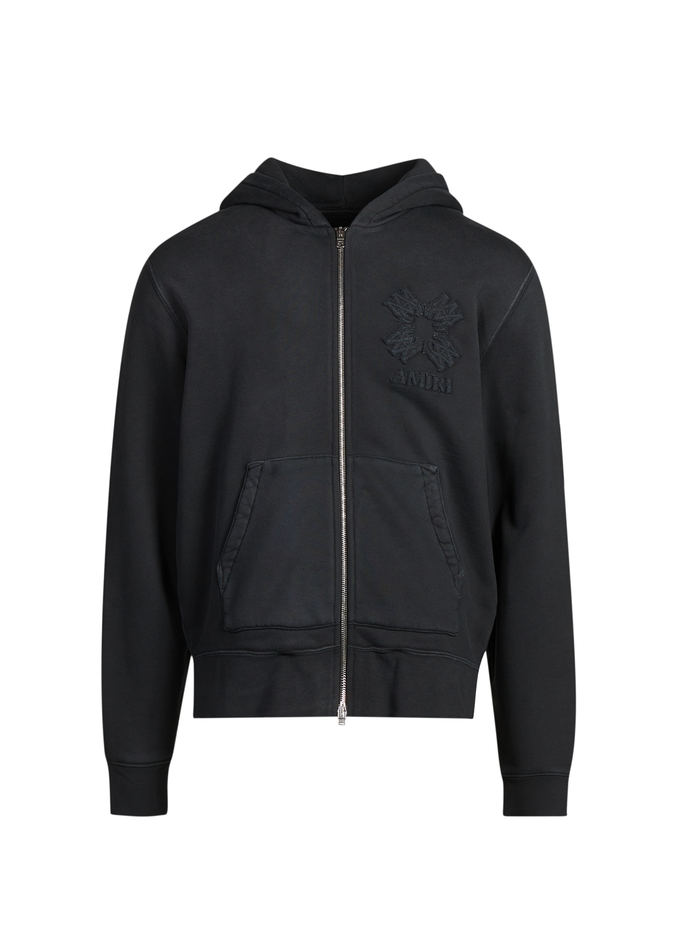 Straight zip-up Quad sweatshirt in cotton AMIRI Black