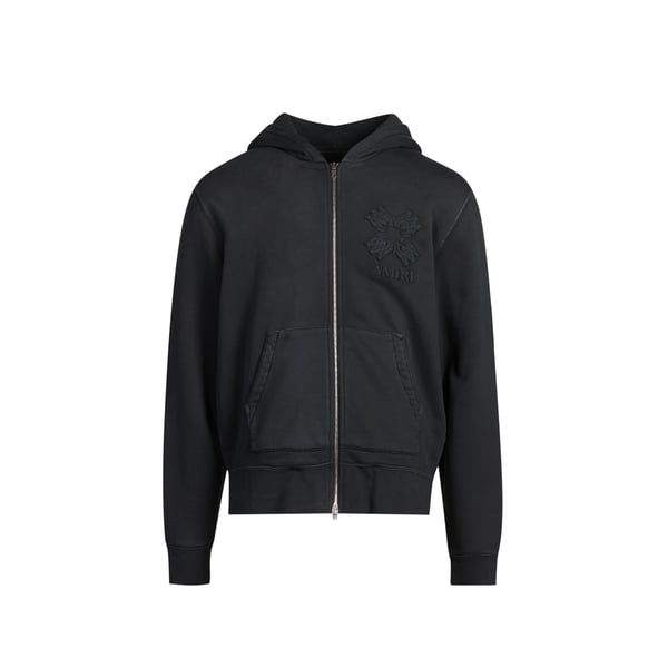 Sweat droit zippé Quad en coton