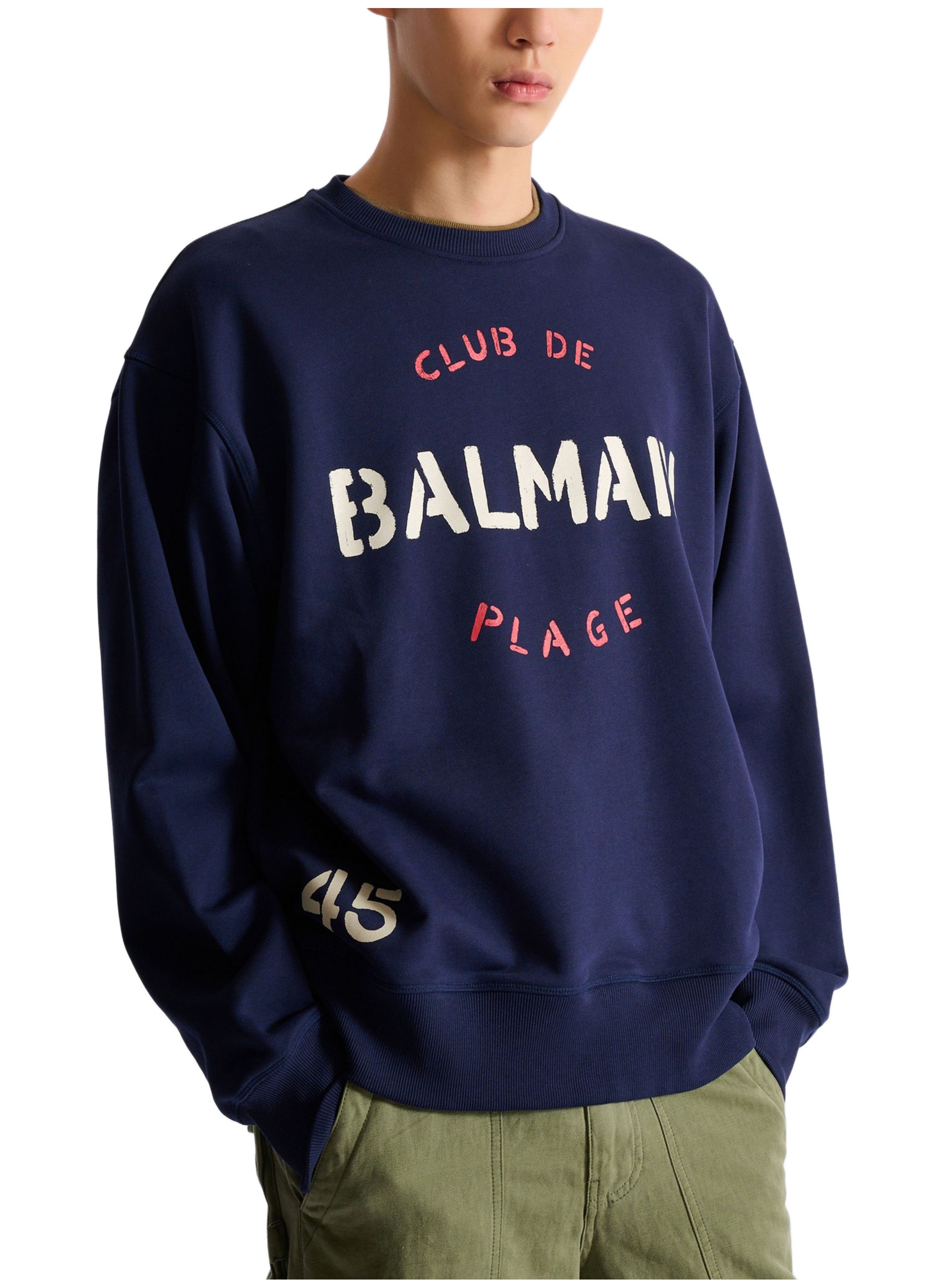 Sweat-shirt imprimé balmain club BALMAIN Bleu