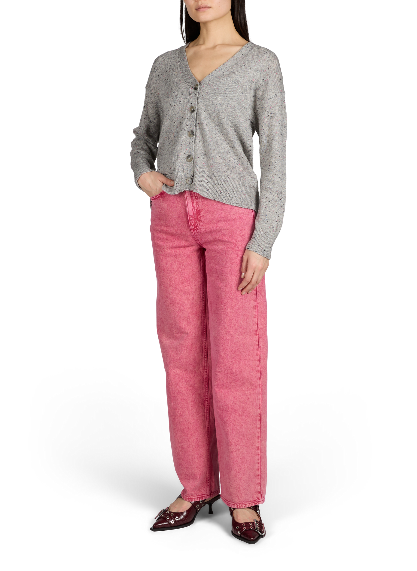 Cardigan en laine mélangée VILA Gris