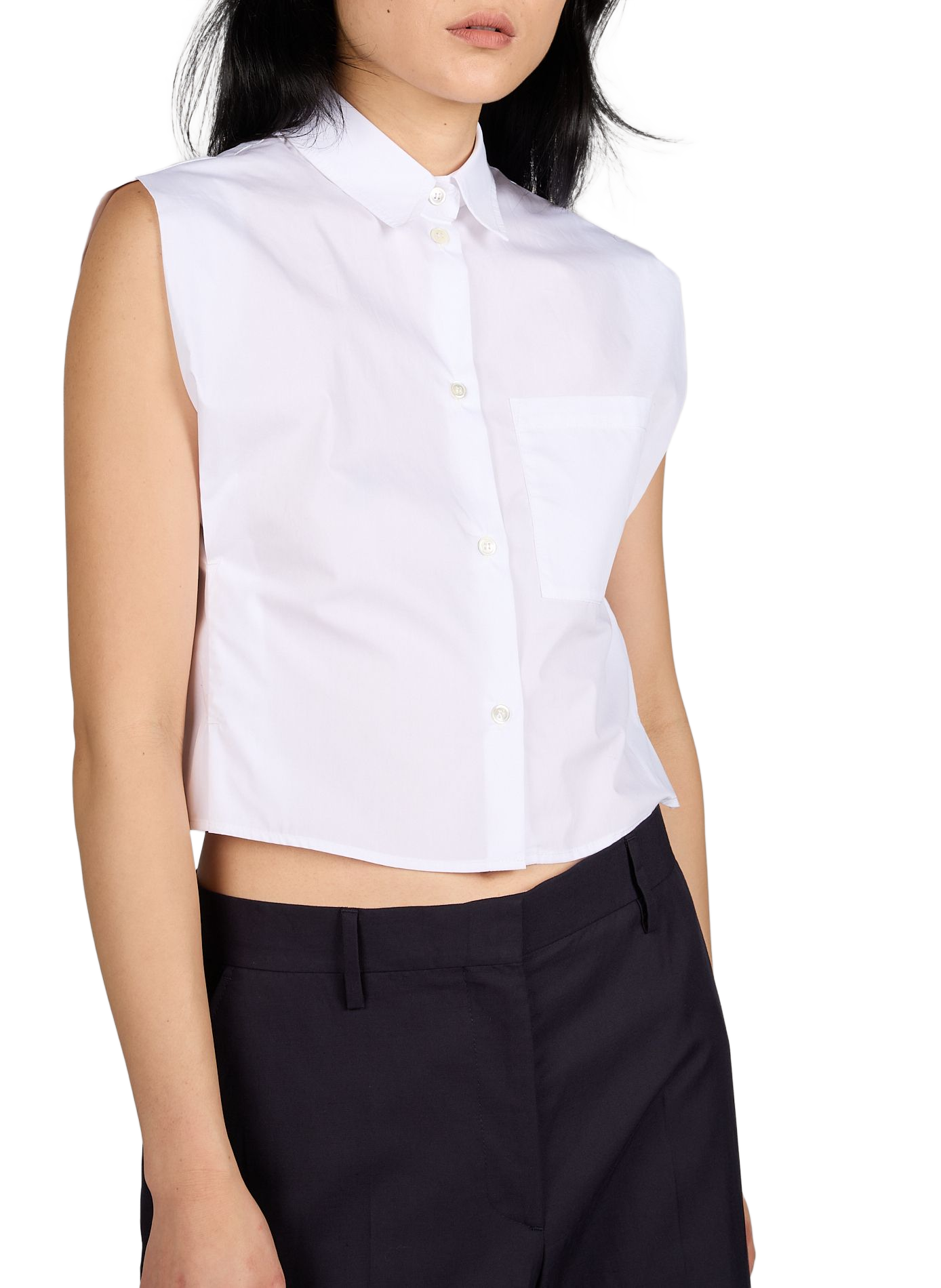 Top Lucky sans manches en coton TELA Blanc