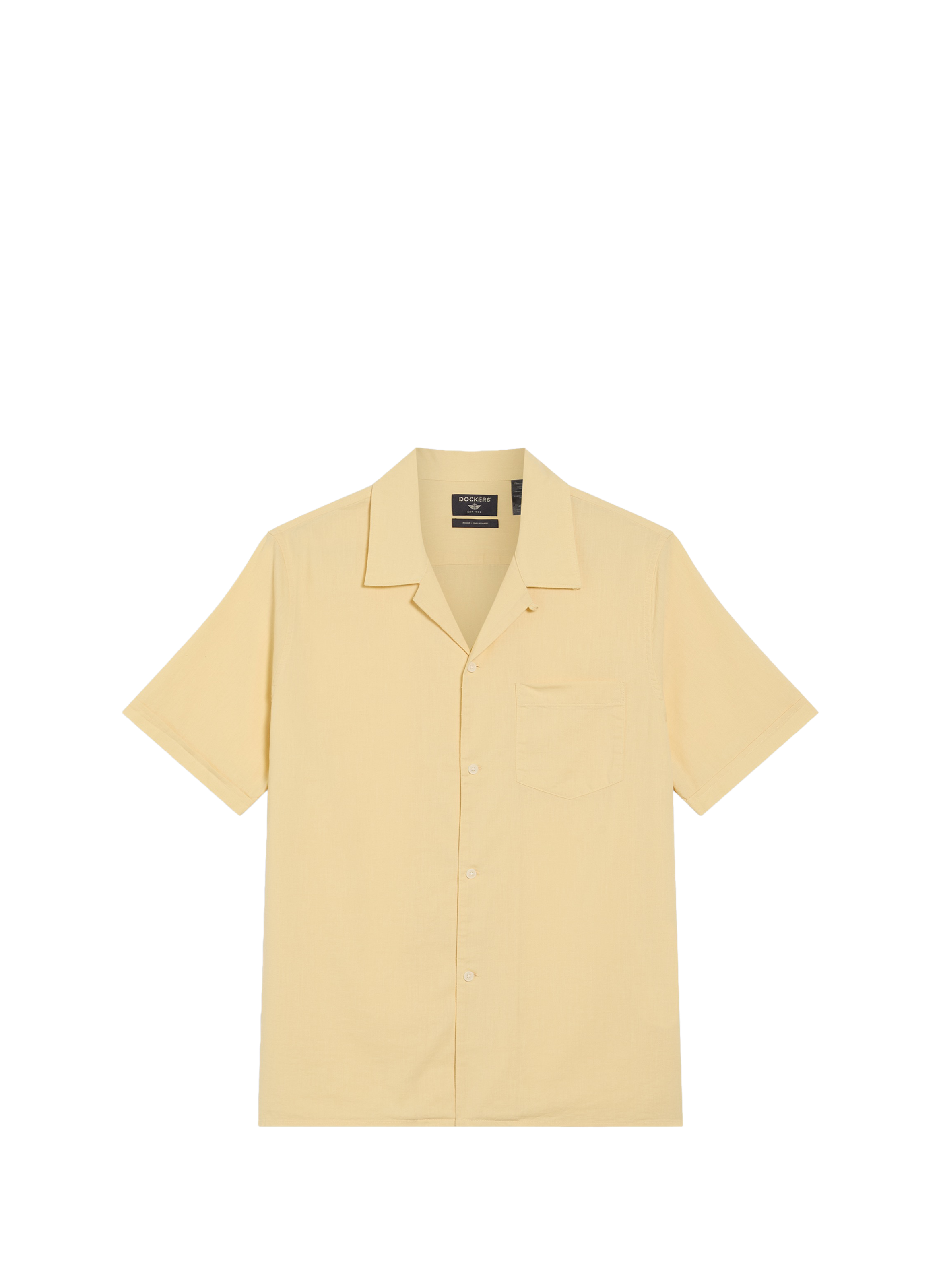 Chemise droite en coton et lin DOCKERS Jaune