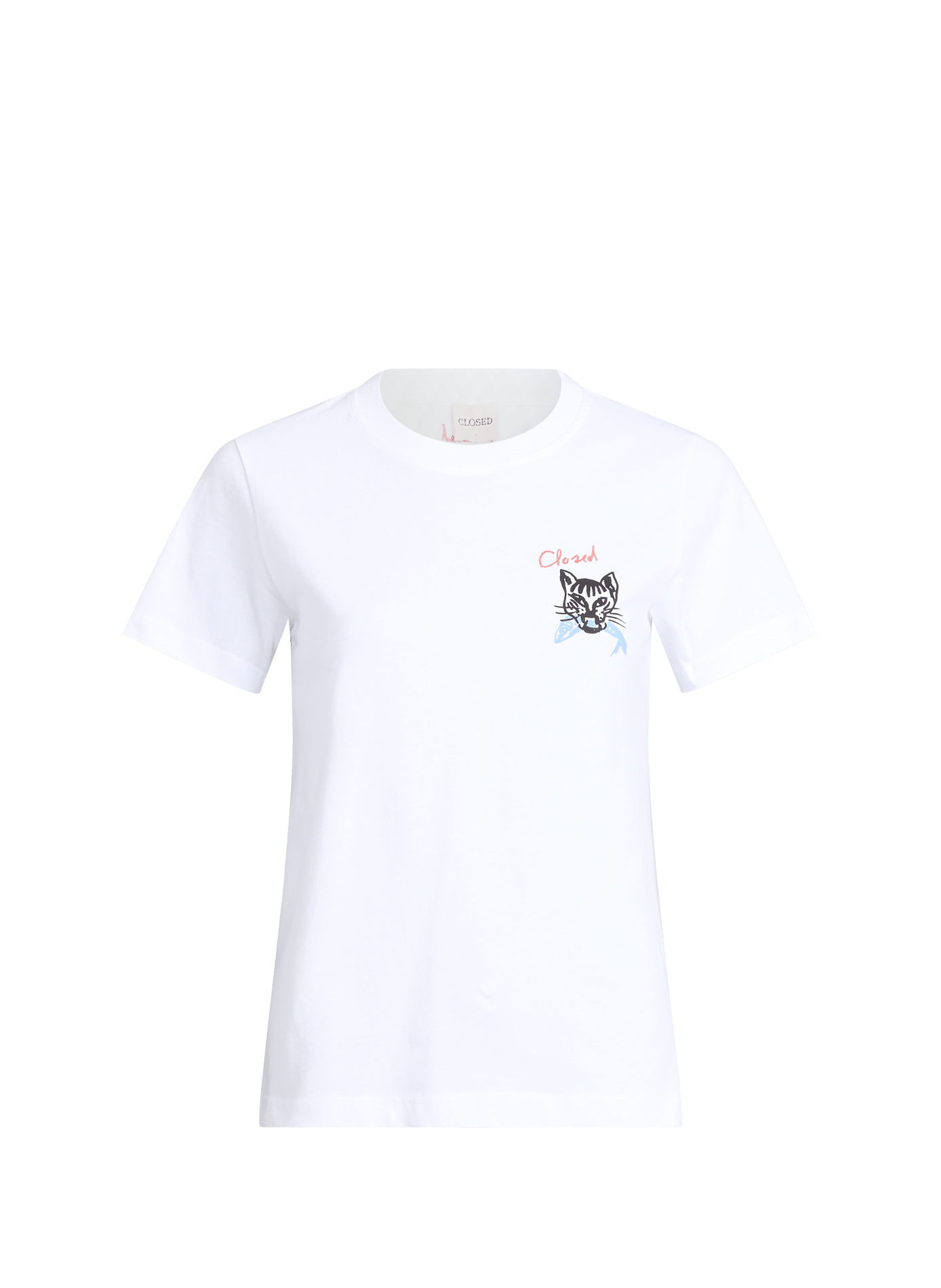 T-shirt à broderie en coton CLOSED Blanc