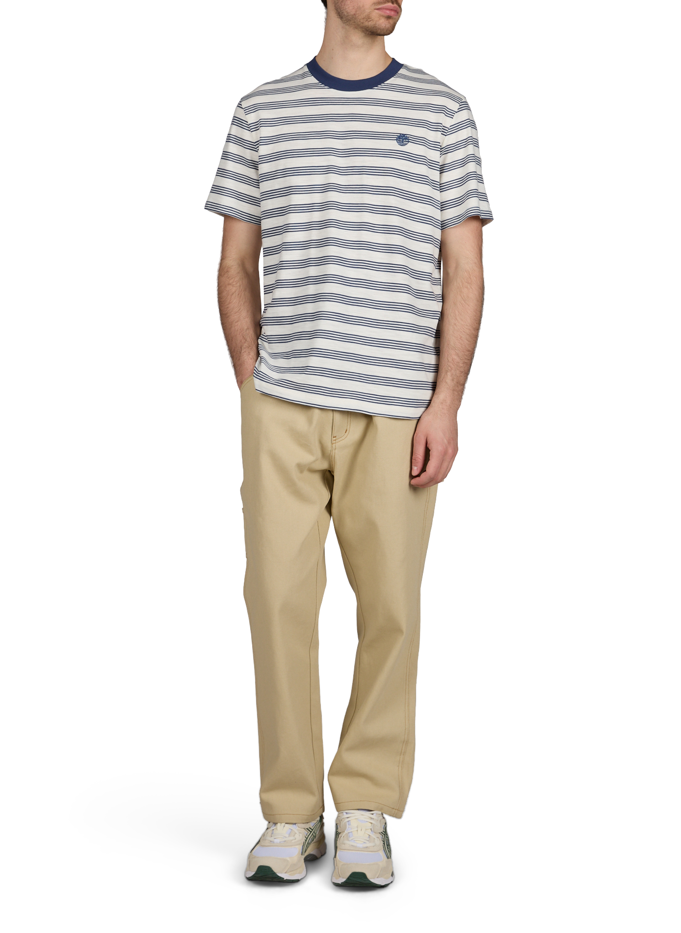 T-shirt rayé manches courtes en coton TIMBERLAND Bleu