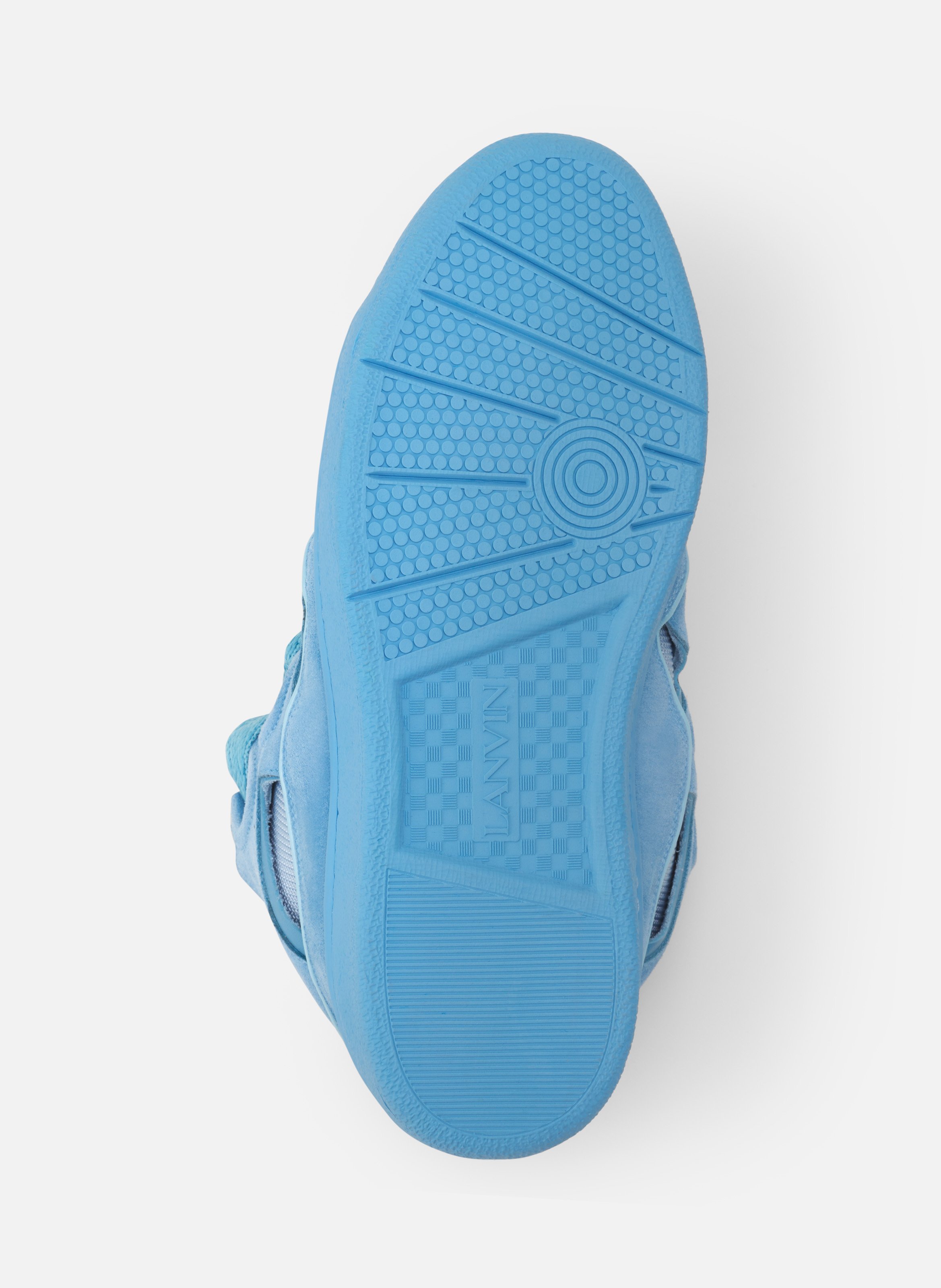 Sneakers curbs en suede monocolor LANVIN Bleu