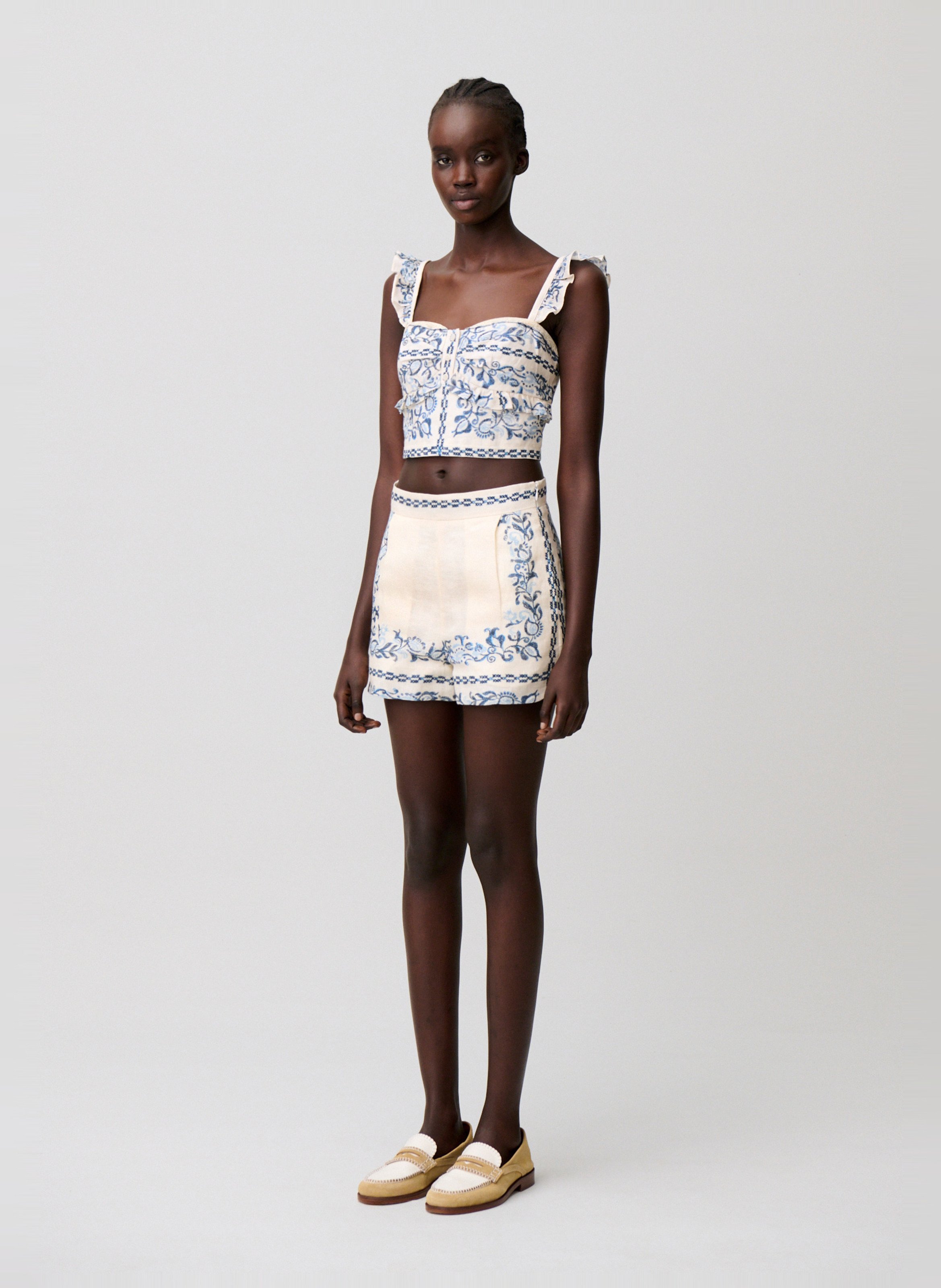 Short imprimé en lin CLAUDIE PIERLOT Multicolore