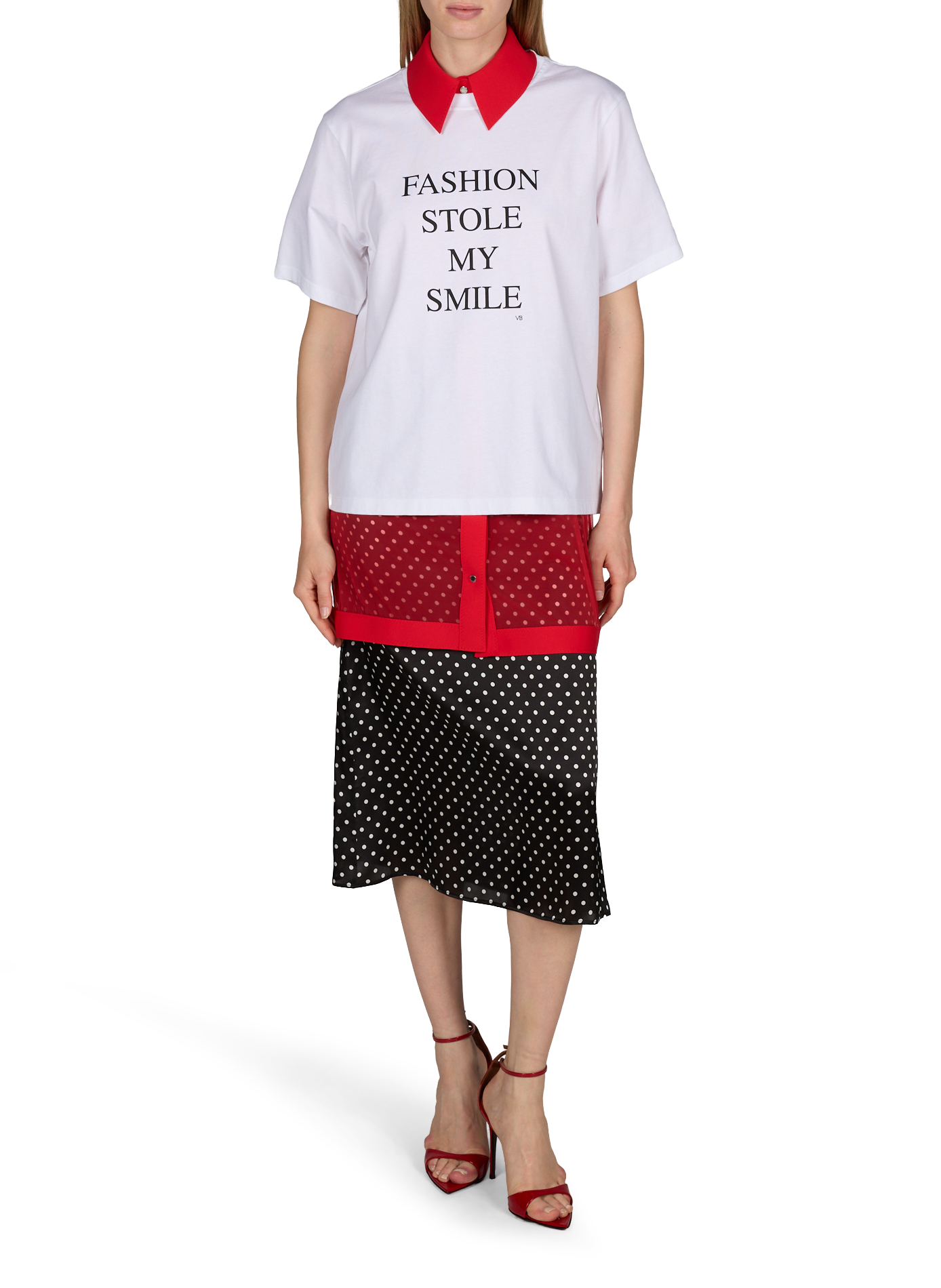 Printed cotton T-shirt VICTORIA BECKHAM White