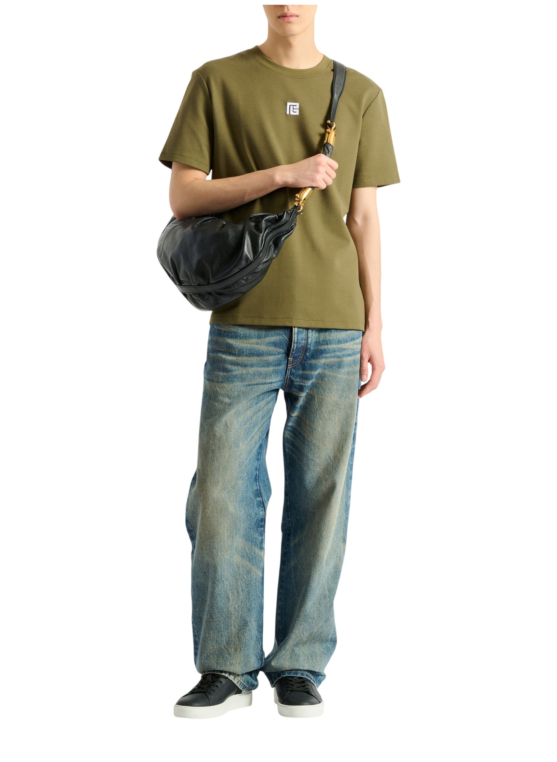 T-shirt avec logo brodé BALMAIN Vert