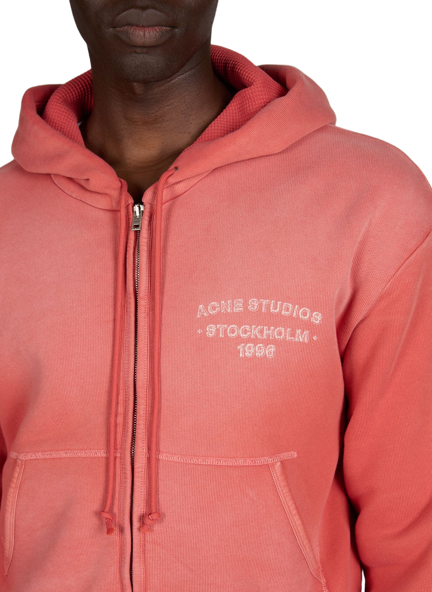 Hooded cotton cardigan ACNE STUDIOS Red