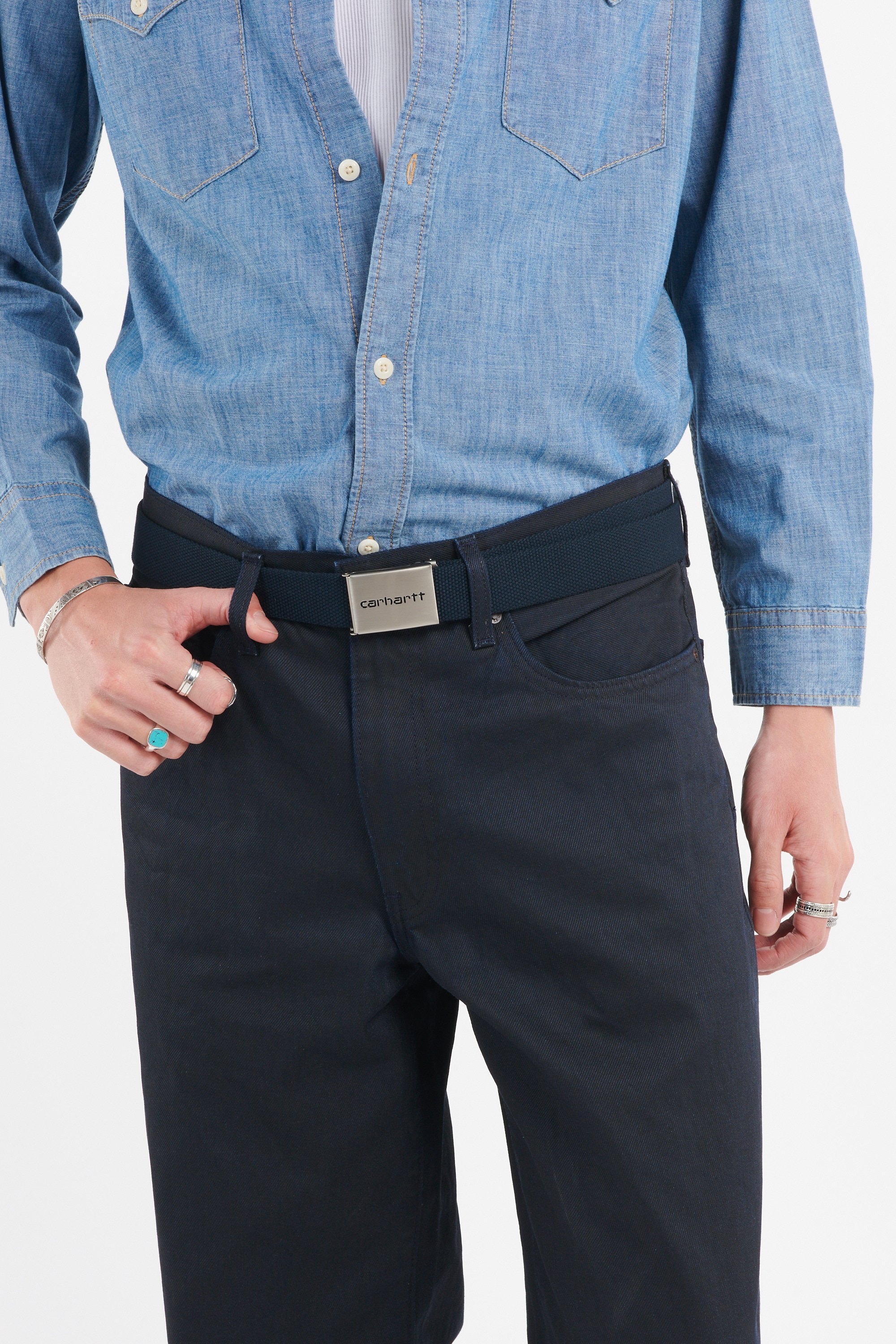 Ceinture clip belt chrome CARHARTT WIP Bleu