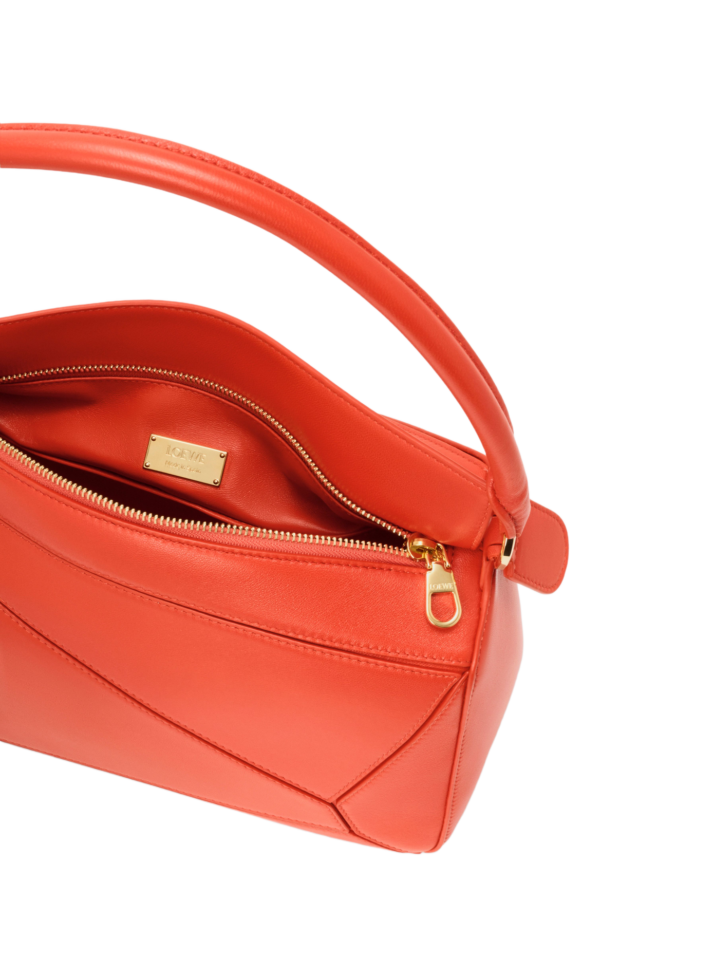 Medium Featherlight Puzzle Bag in Nappa Lambskin Leather LOEWE Orange