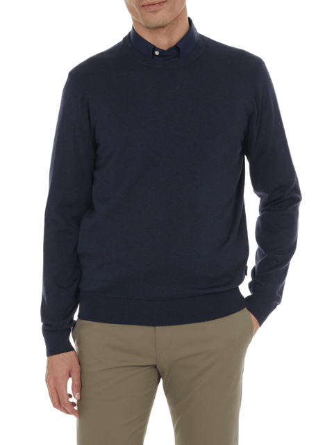 Pull en coton et soie FACONNABLE Bleu