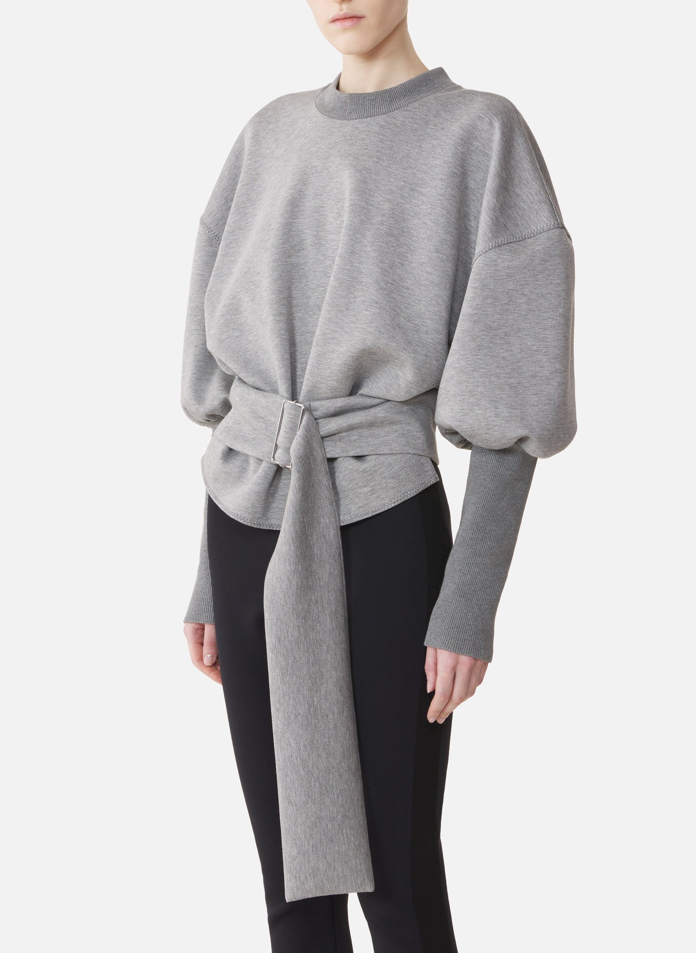 Sweatshirt ceinturé en jersey double face LANVIN Gris