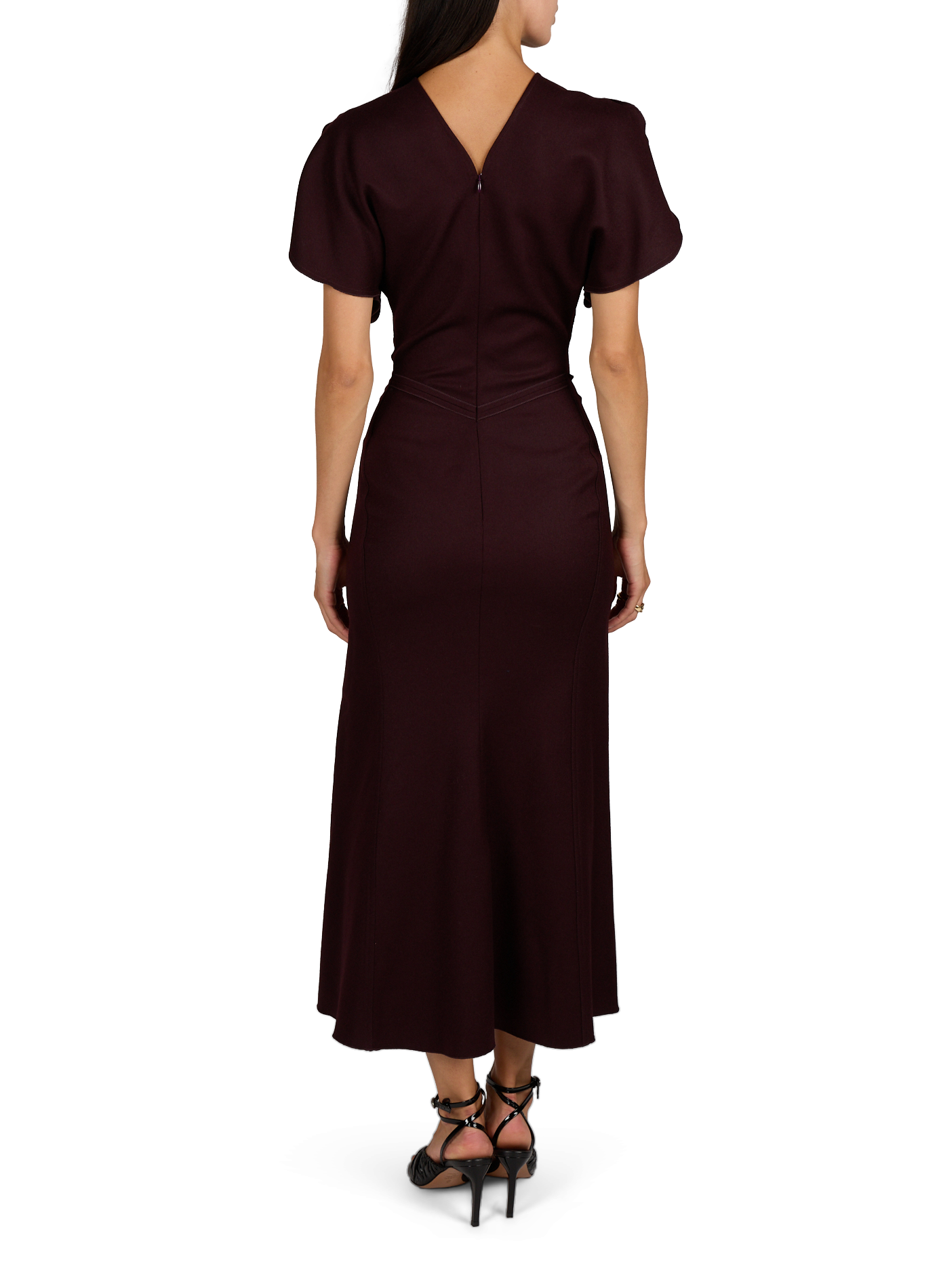 Robe longue Bela en laine vierge VICTORIA BECKHAM Rouge