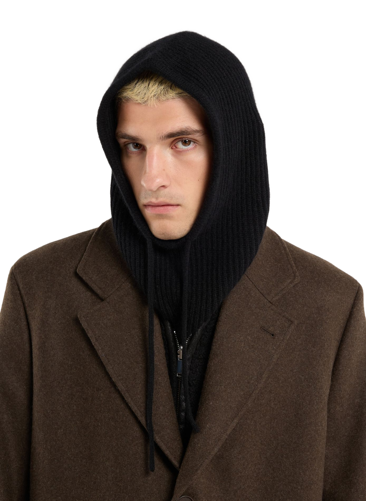 Cagoule côtelée en laine mélangée SAISON 1865 Noir