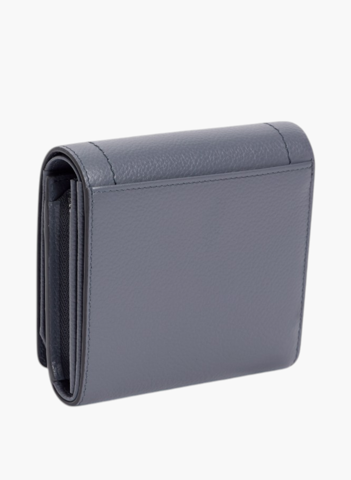 Petit portefeuille à rabat louison en cuir grainé LE TANNEUR Bleu