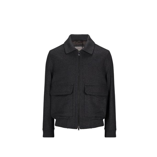 Blouson droit en laine mélangée Blouson droit en laine mélangée