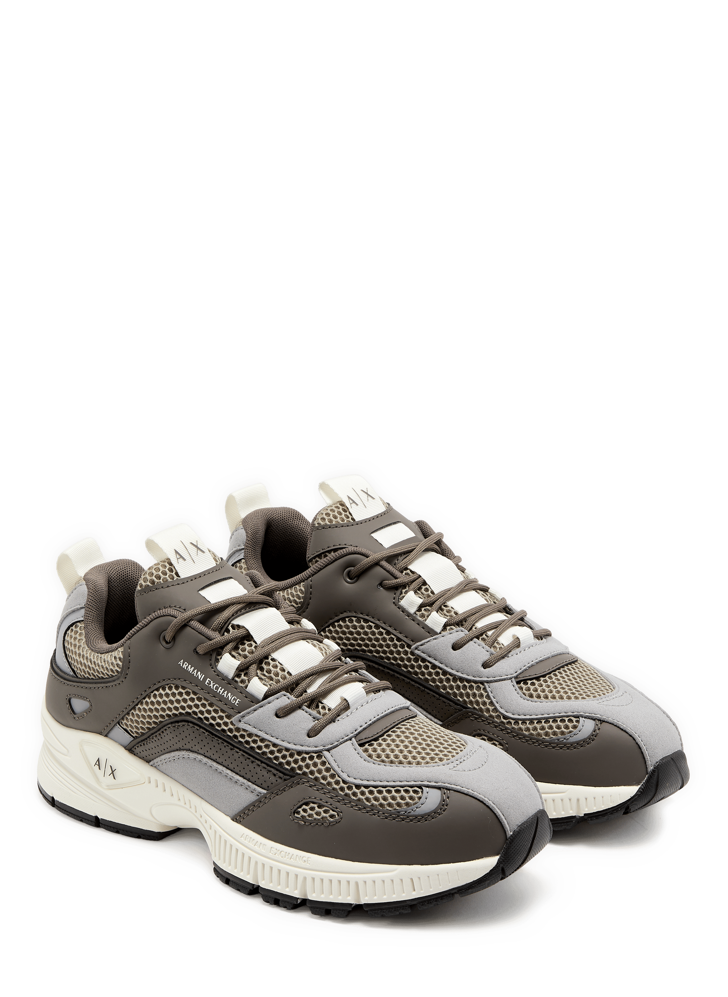 Bi-material sneakers | Brown ARMANI EXCHANGE Men