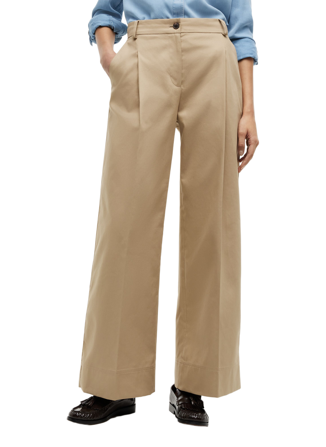 Pantalon chino ample en coton TOMMY HILFIGER Beige