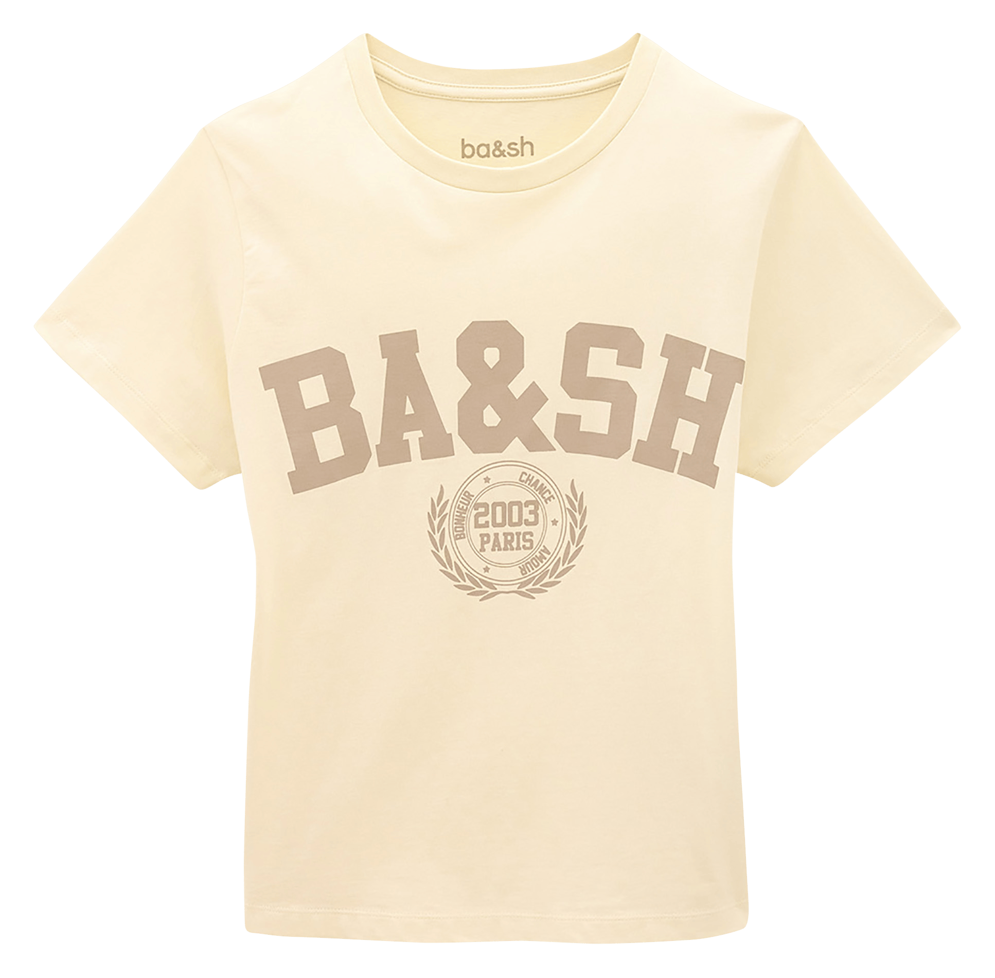 T-shirt met korte mouwen en print van katoen ioni | Beige BA&SH Dames