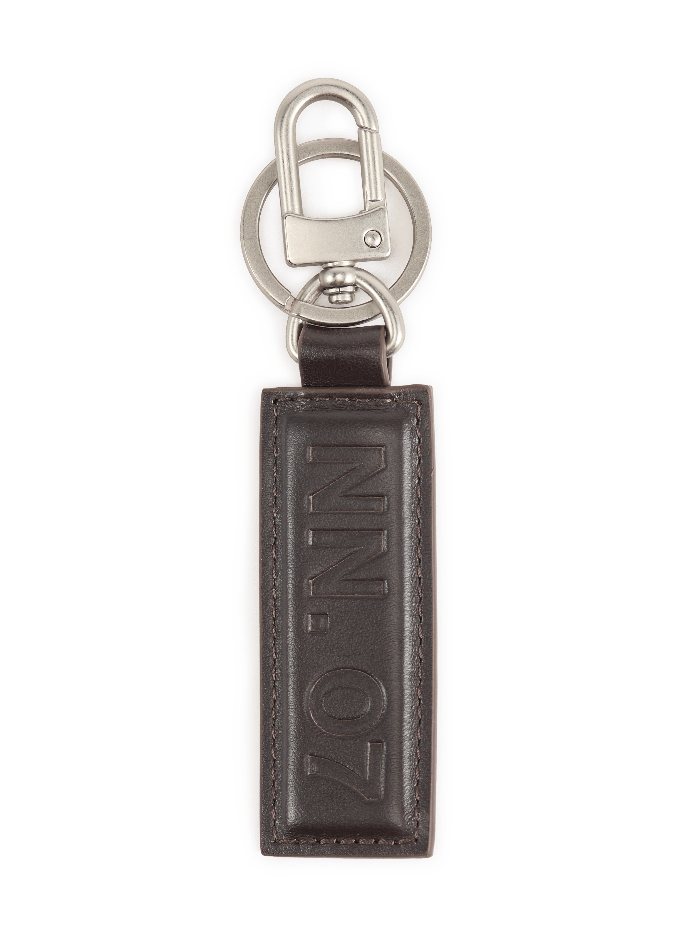 Porte-clés rectangle en cuir NN.07 Marron