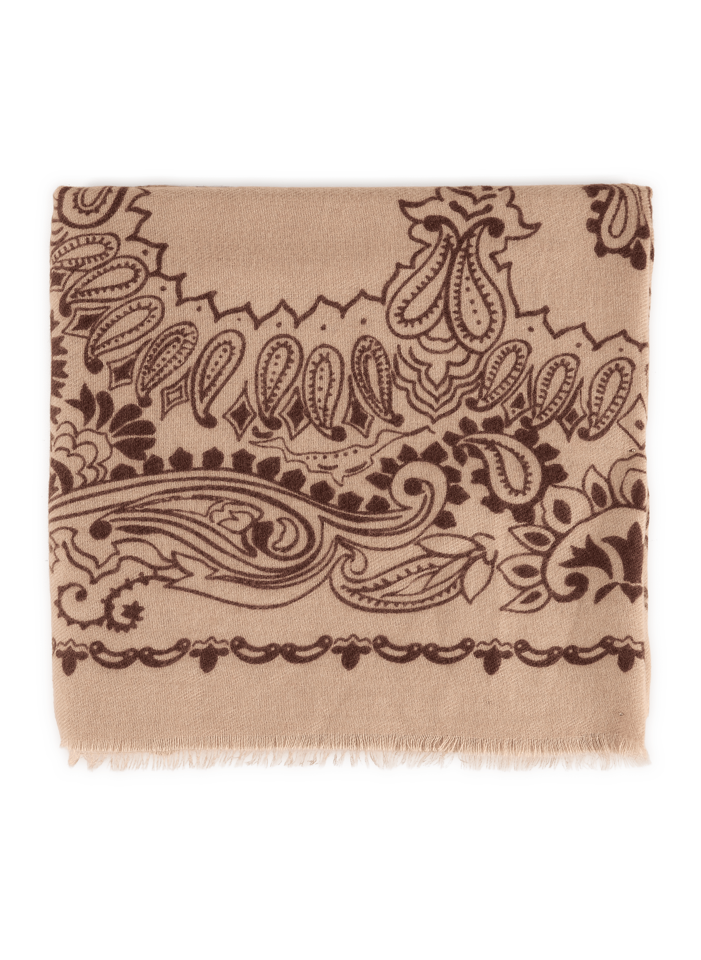 Printed fringed scarf AU PRINTEMPS PARIS Beige