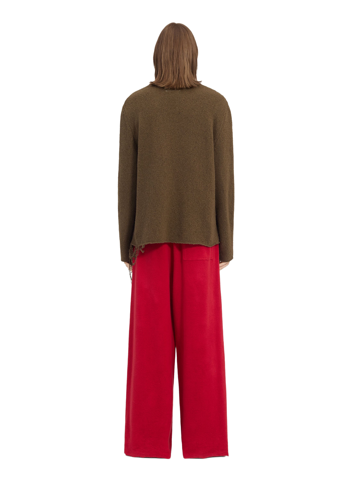 Pull à détail déchiré en laine mélangée MAISON MARGIELA Marron