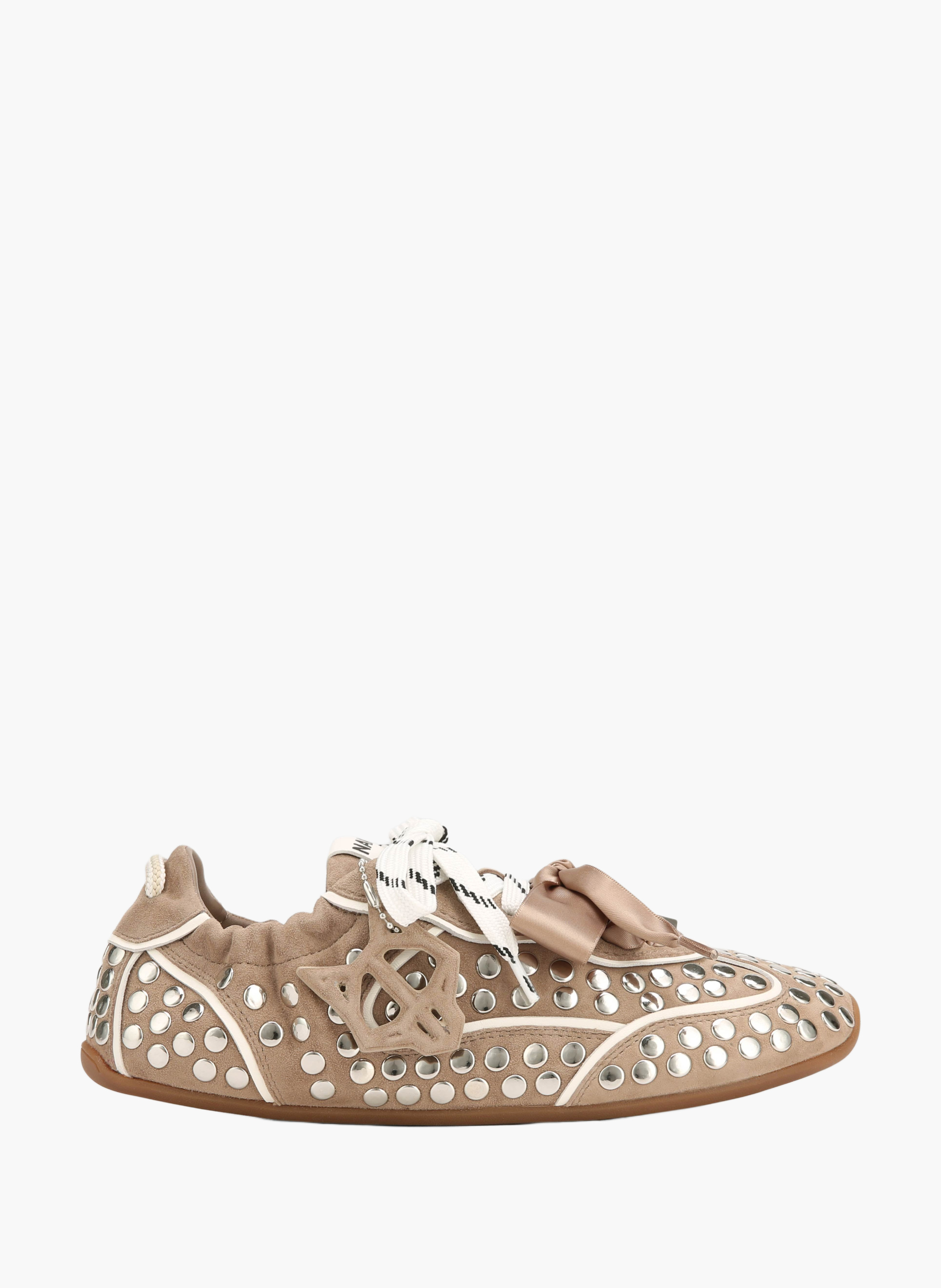 Soul-sneakers van suède met studs NAKED WOLFE Bruin