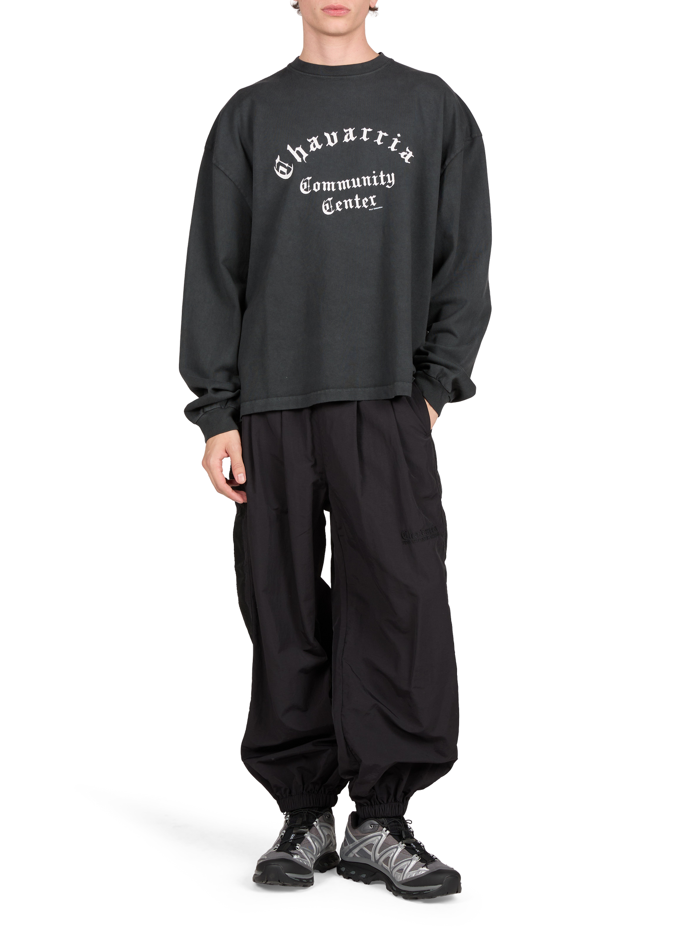 Oversized round neck cotton t-shirt WILLY CHAVARRIA Black