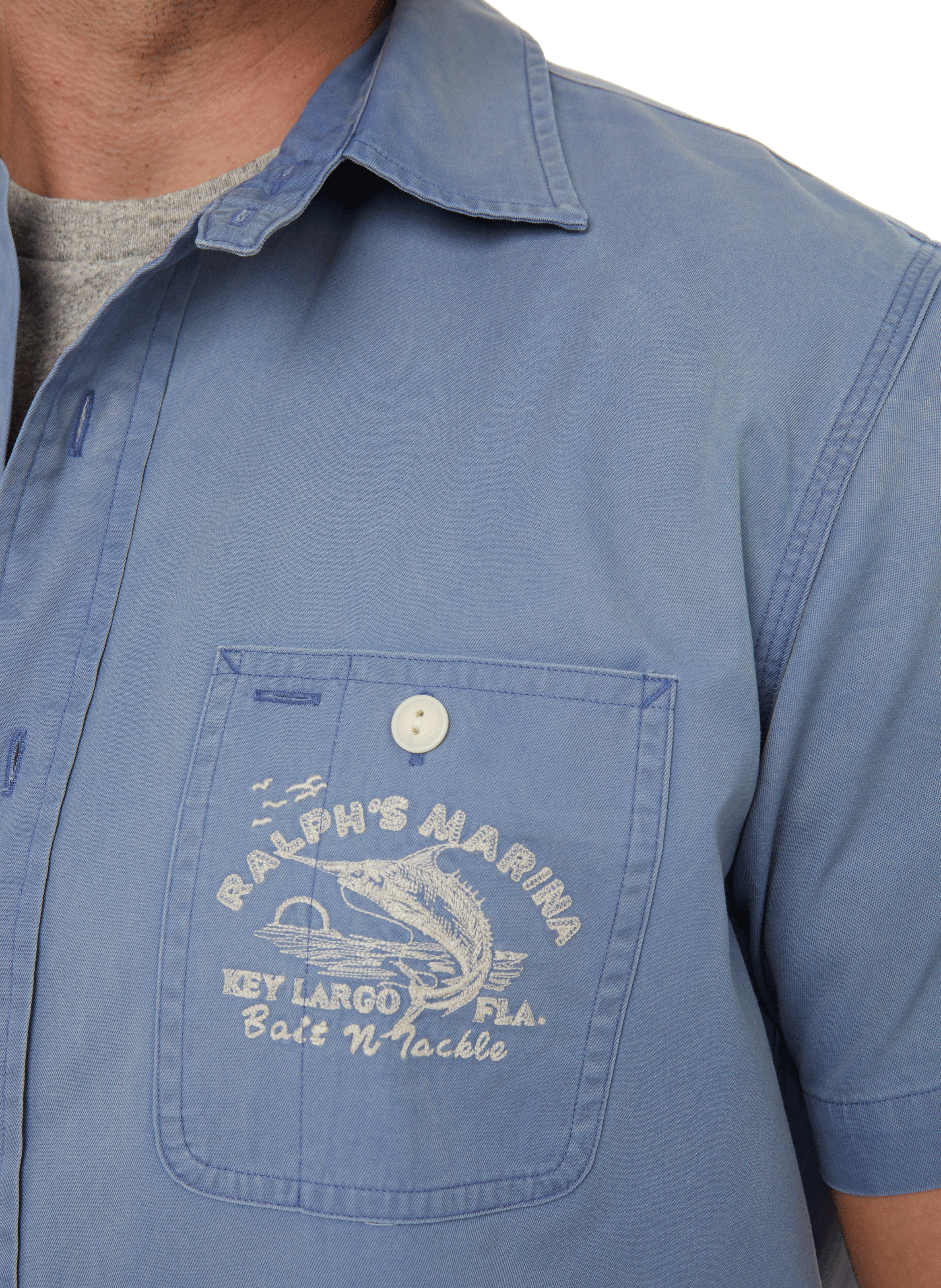 Short-sleeved cotton shirt POLO RALPH LAUREN Blue